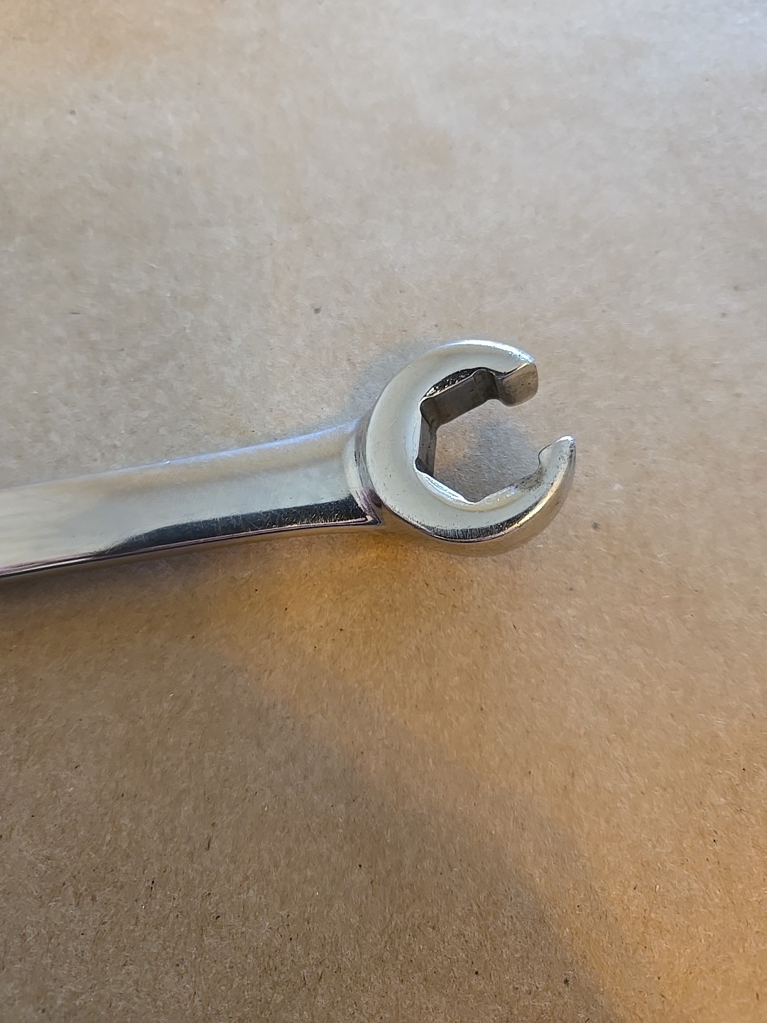 Snap On 9/16″ 6PT SAE Chrome Open/Flare Nut End Combination Wrench RXS18