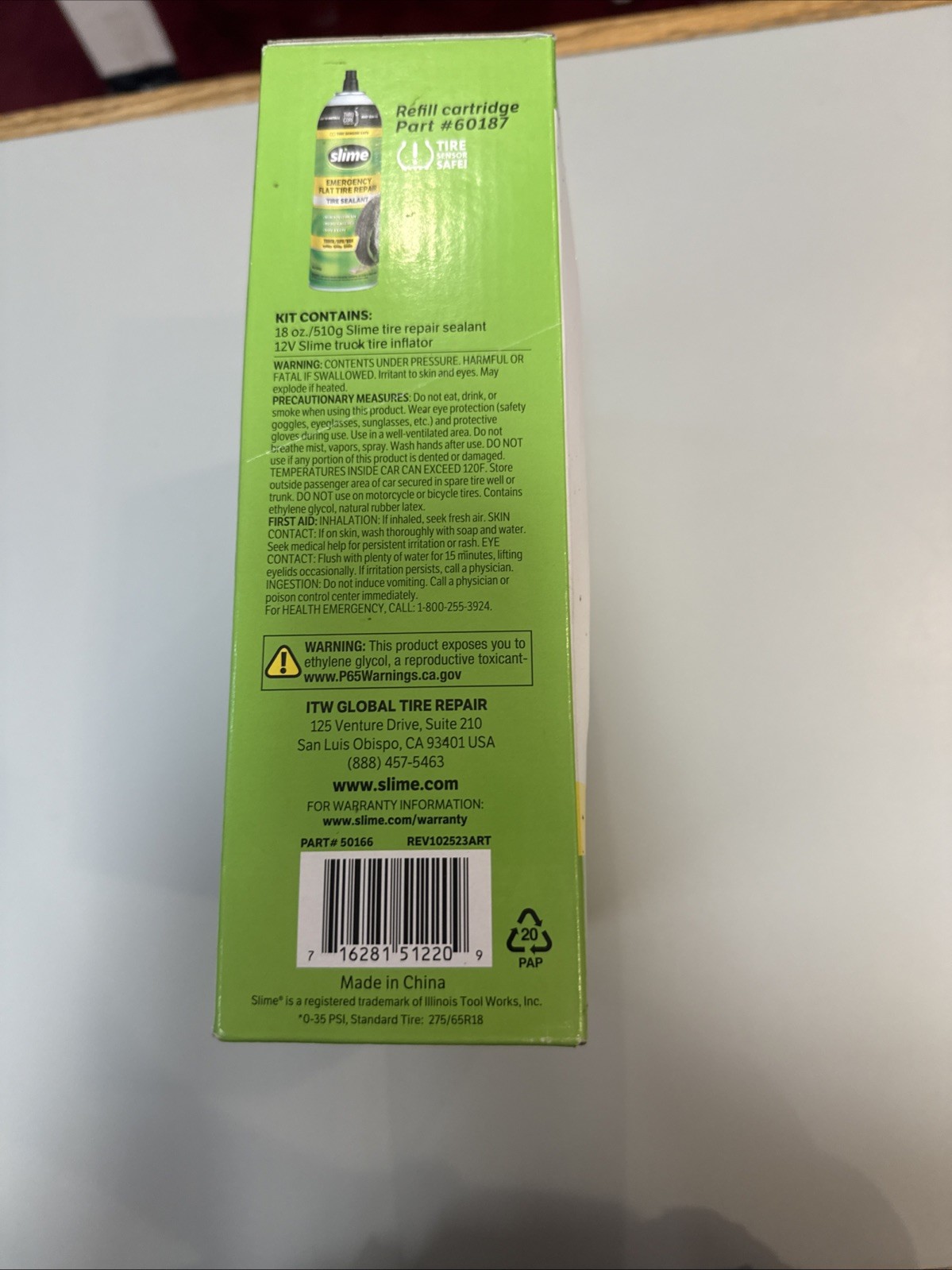 Slime Truck Suv Flat Tire Repair Kit