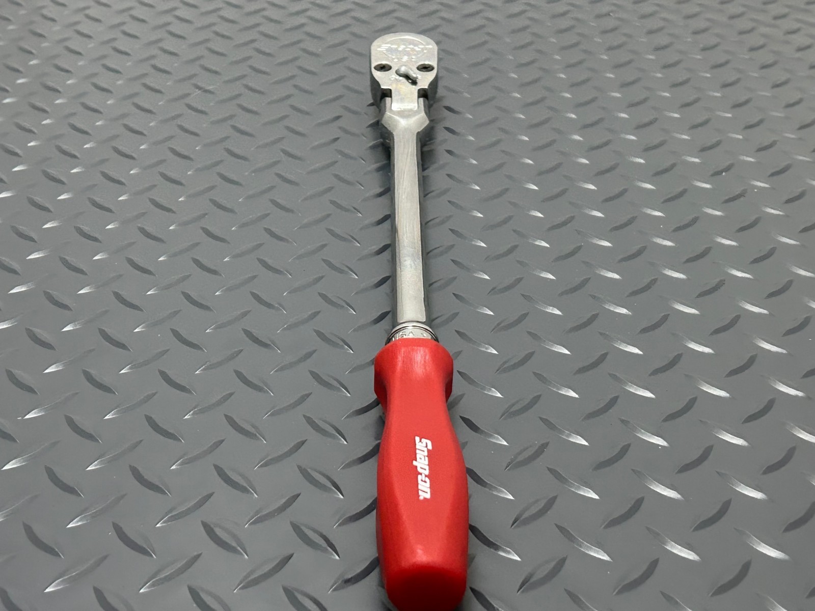 Snap-on Tools RED 1/2″ Drive Flex Head Hard Handle Ratchet SHFD80A USA NEW