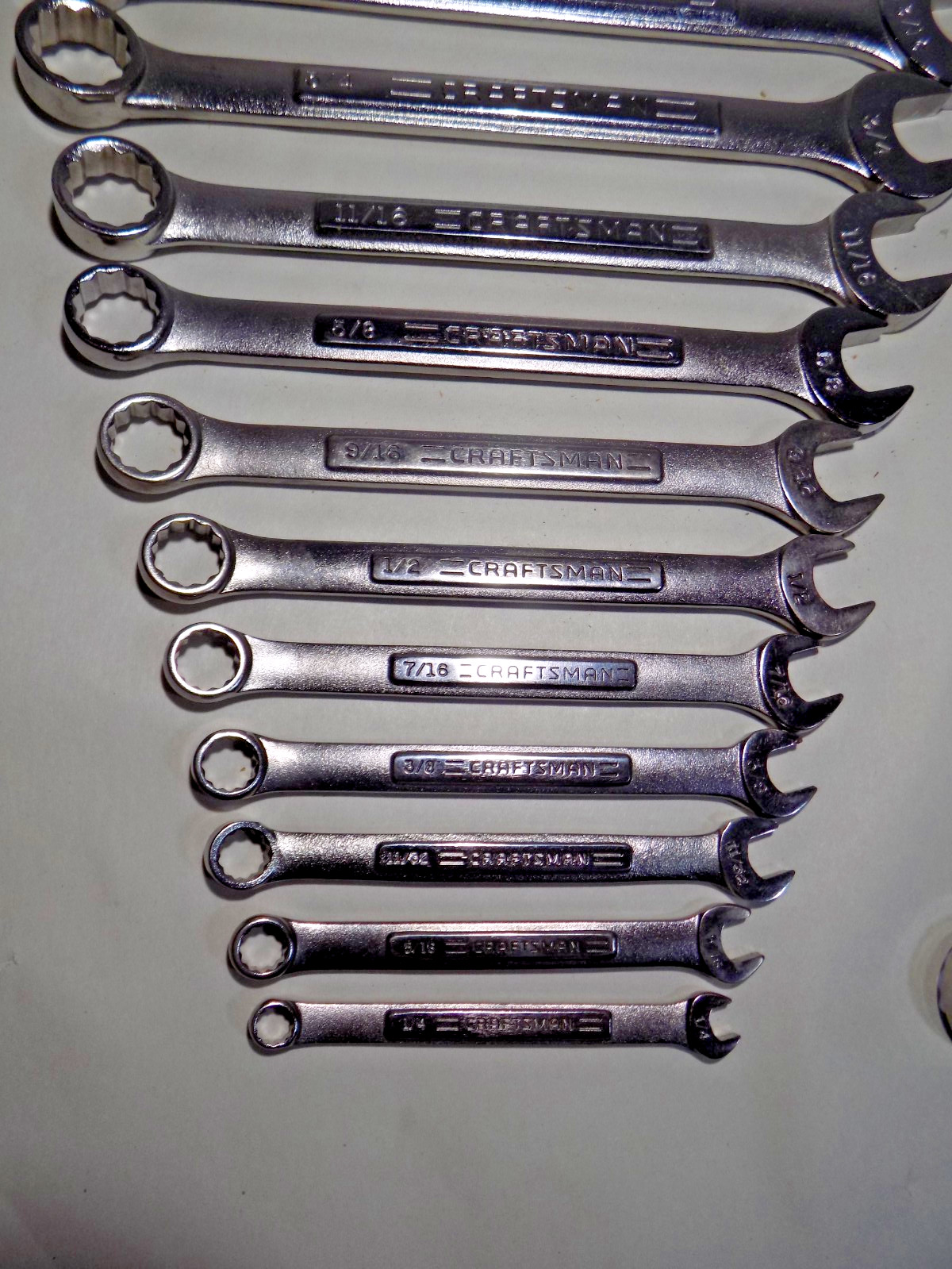 XLNT 27 Pc. USA Craftsman -VA- 7-19MM/1/4″-1″ Combo Wrench Set-CLEAN