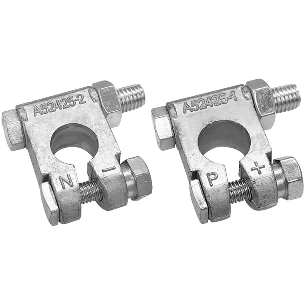 2PCS Zinc Alloy Battery Clamps with 4 Terminals 2 Sleeves 4 Heat Shrink Tubes