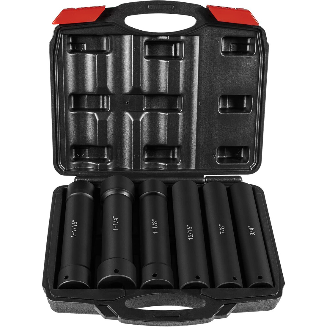 1/2» Drive Heavy Duty Extended Length Extra-Deep Length Impact Socket Set 6PCS