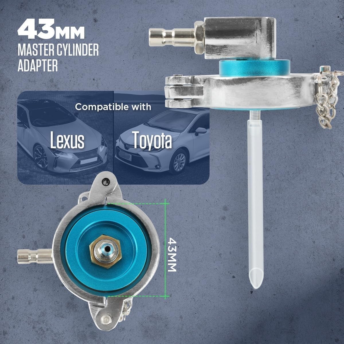 CMTOOL 43mm Master Cylinder Adapter Brake Bleeder Adapter Fit For Toyota Lexus