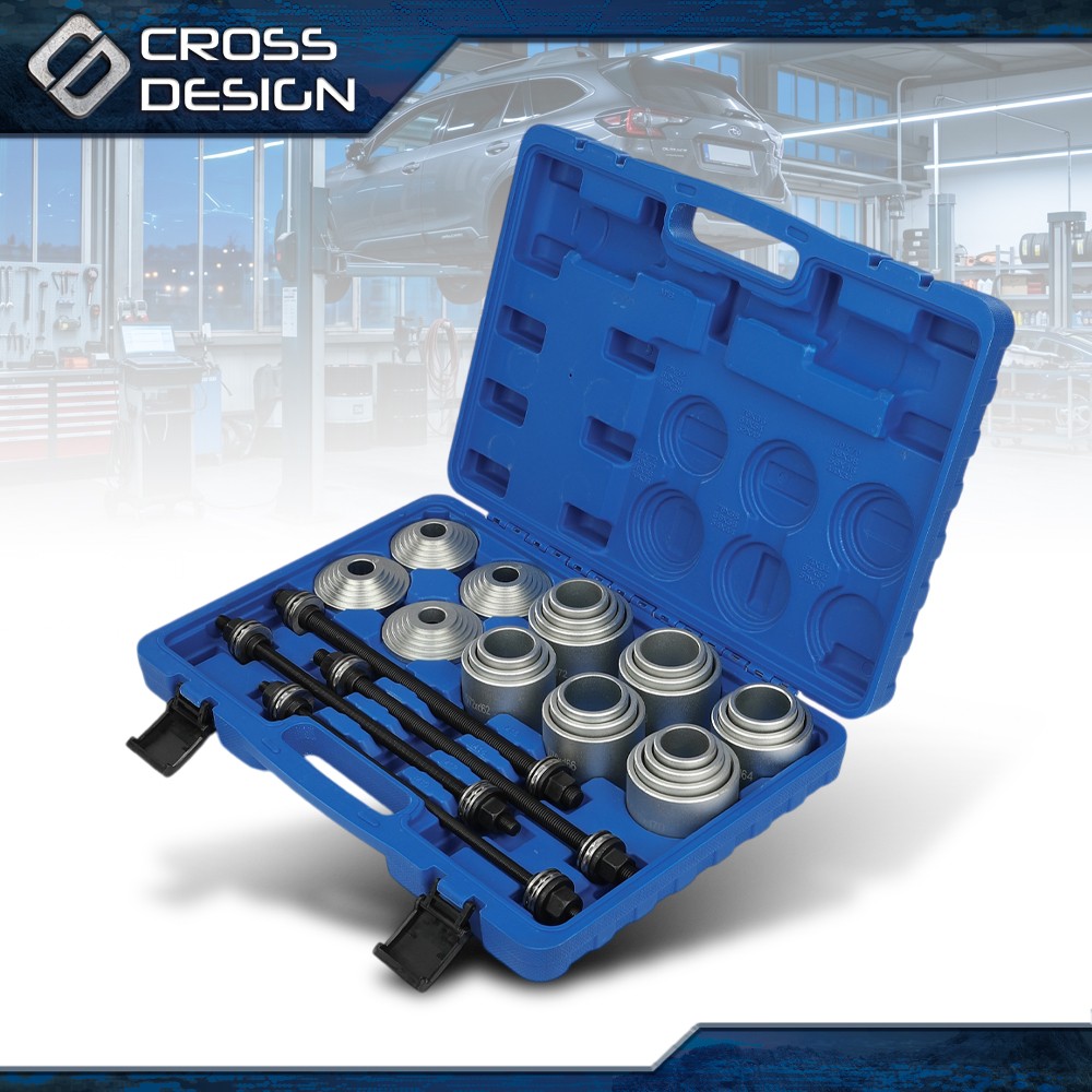 28PC Universal Press Pull Sleeve Kit Bush Bearing Removal Insertion Tool Kit Set
