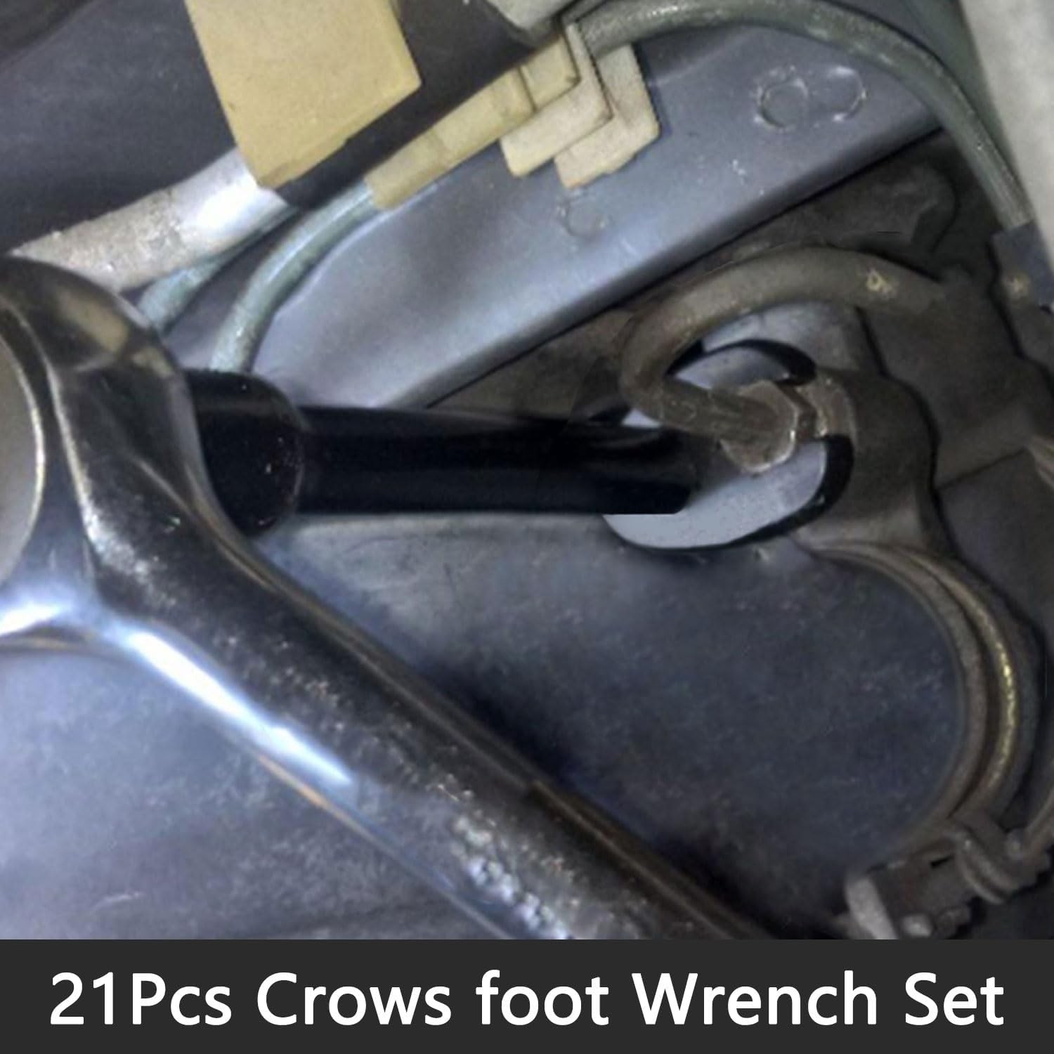 21PCS Heavy Duty Metric Flare Nut Crowfoot Wrench Set 3/8″ 1/2″ Drive
