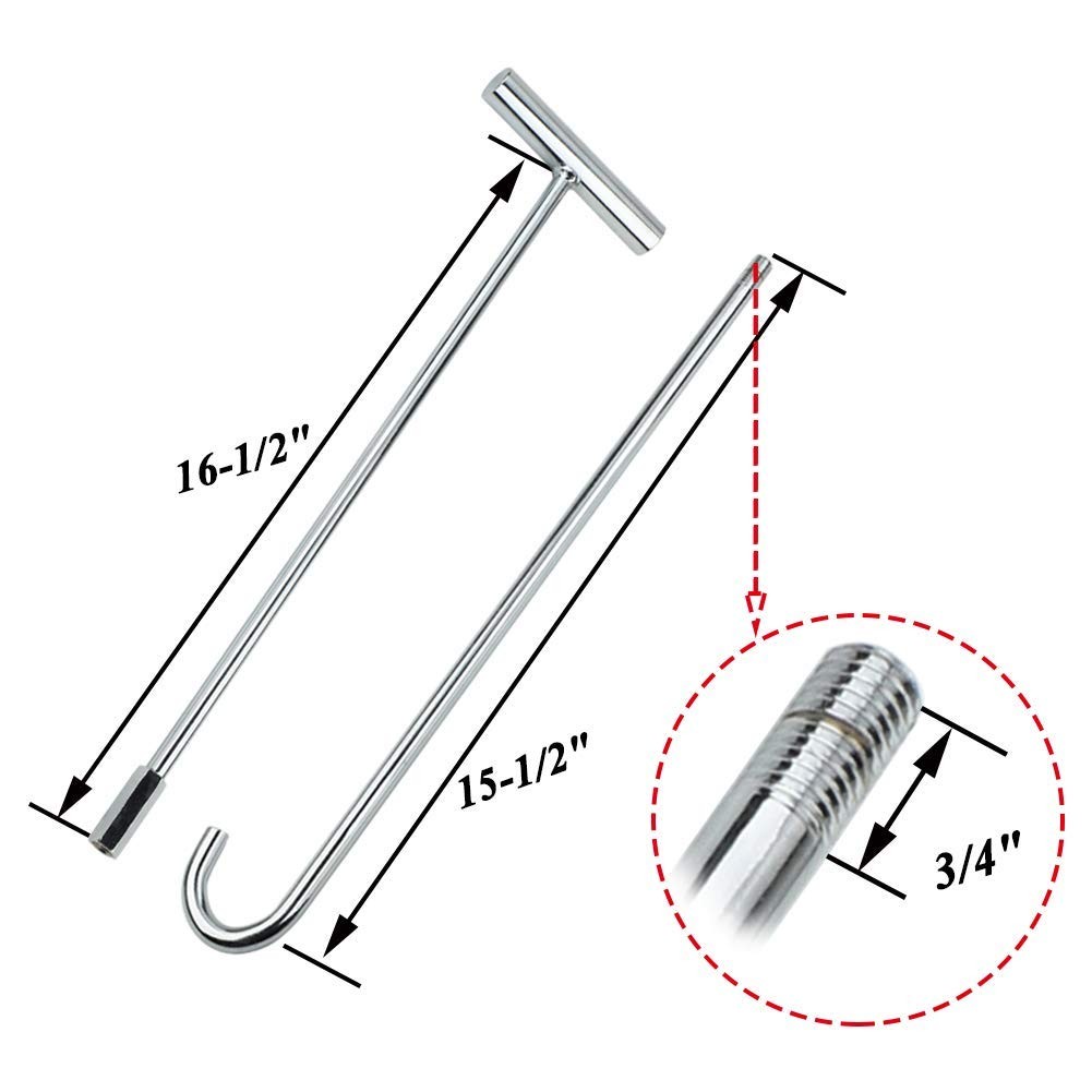 2 Pack 32″ Solid Steel 5th Wheel Pin Puller with Chrome Plating Heavy Duty