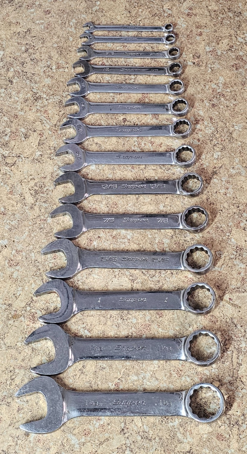 Snap-on 14pc 12-Point SAE Short Combination Wrench Set 5/16 – 1-1/8″