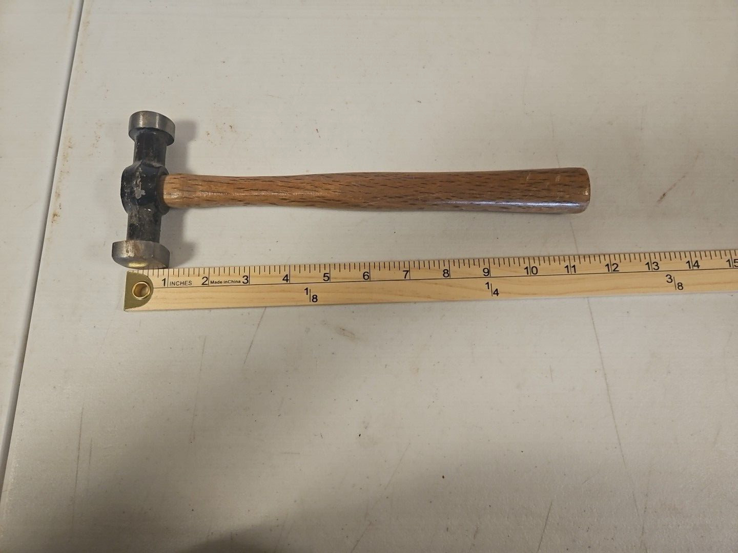 Vintage Auto Body Hammer Wood Handle Both Square And Round Heads