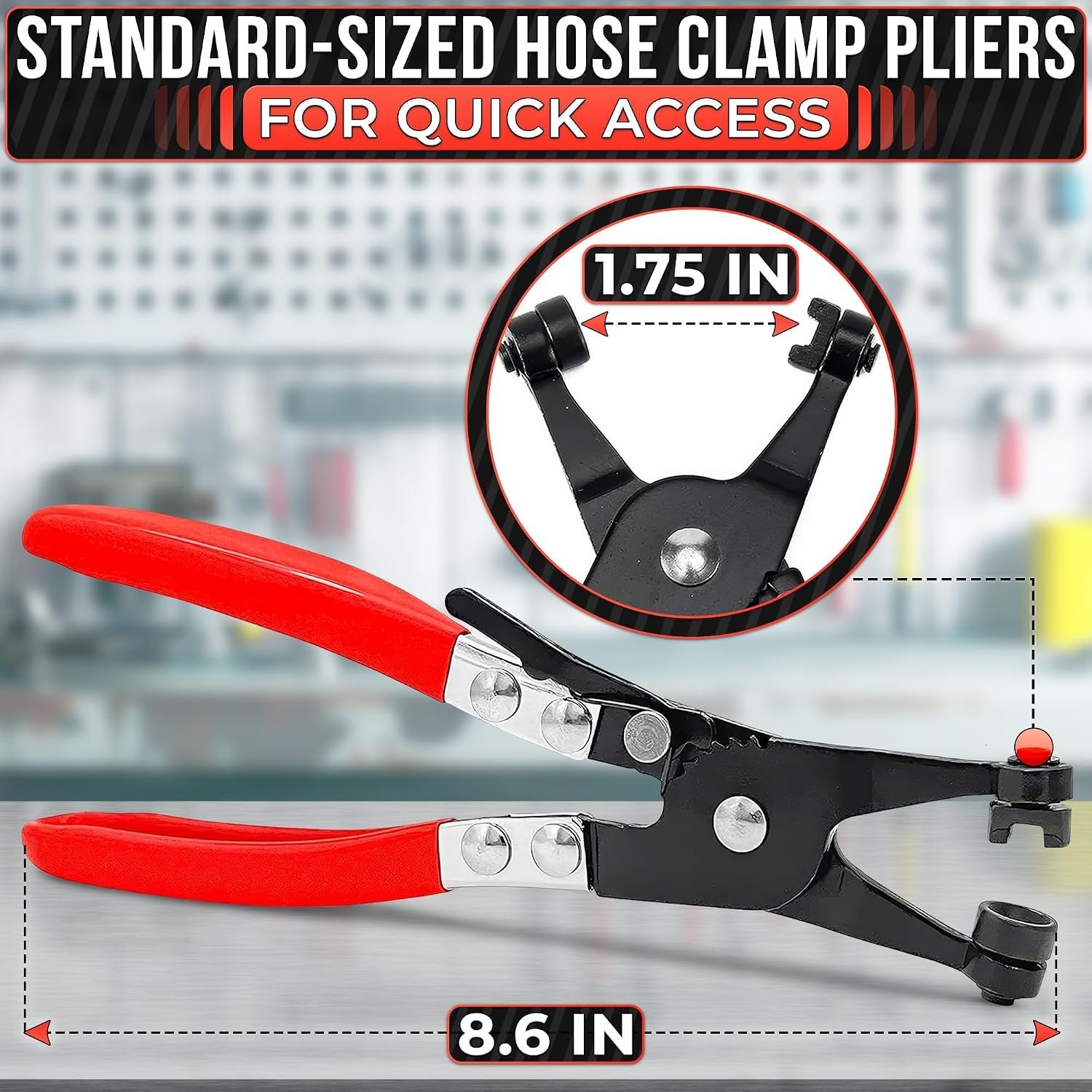 Non-Slip Rubber Handle Radiator Hose Clamp Pliers – 8.2″ & 8.6″ Durable Set