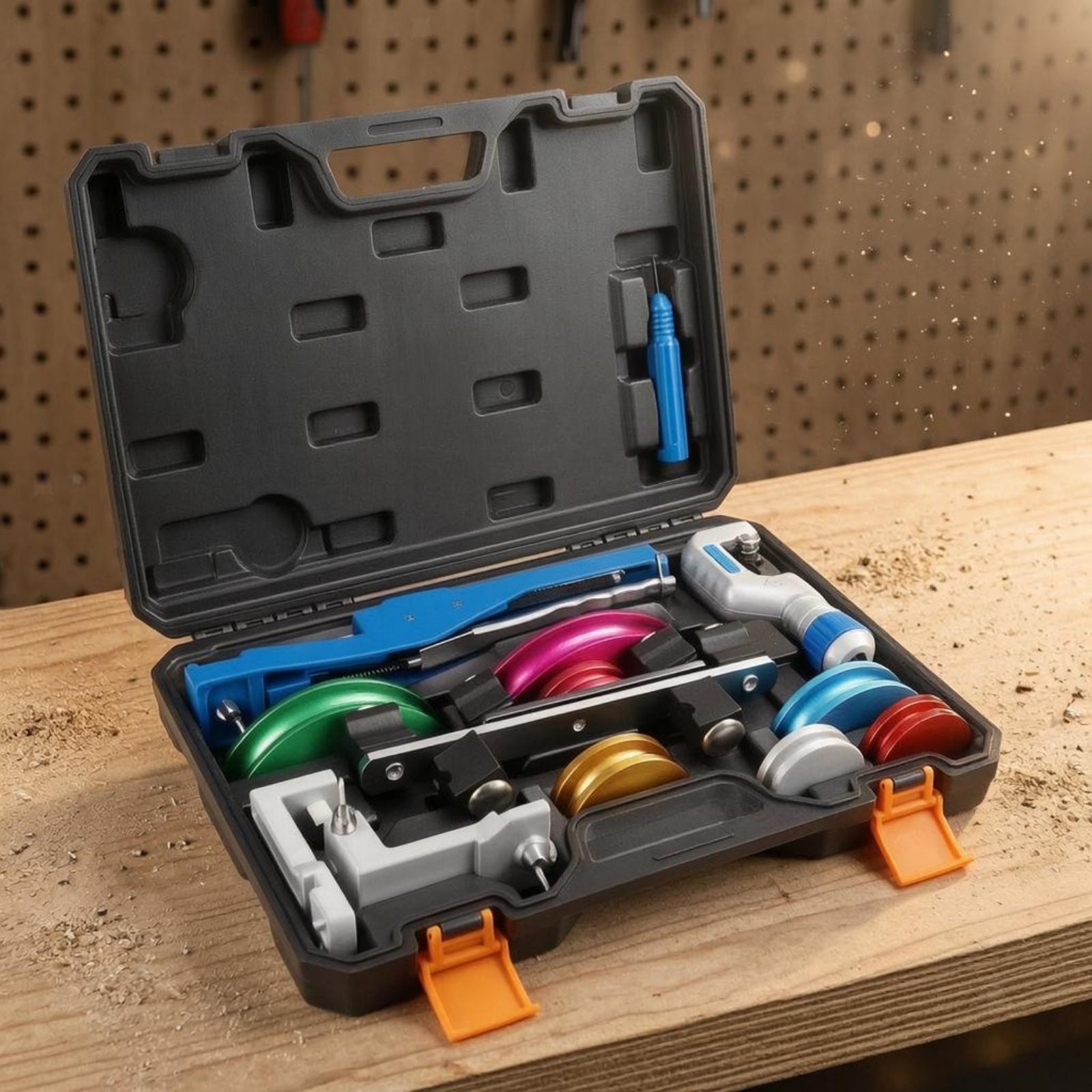 Ratcheting Pipe Tube Bender Set Compact Reamer Lightweight Portable Tube Cut