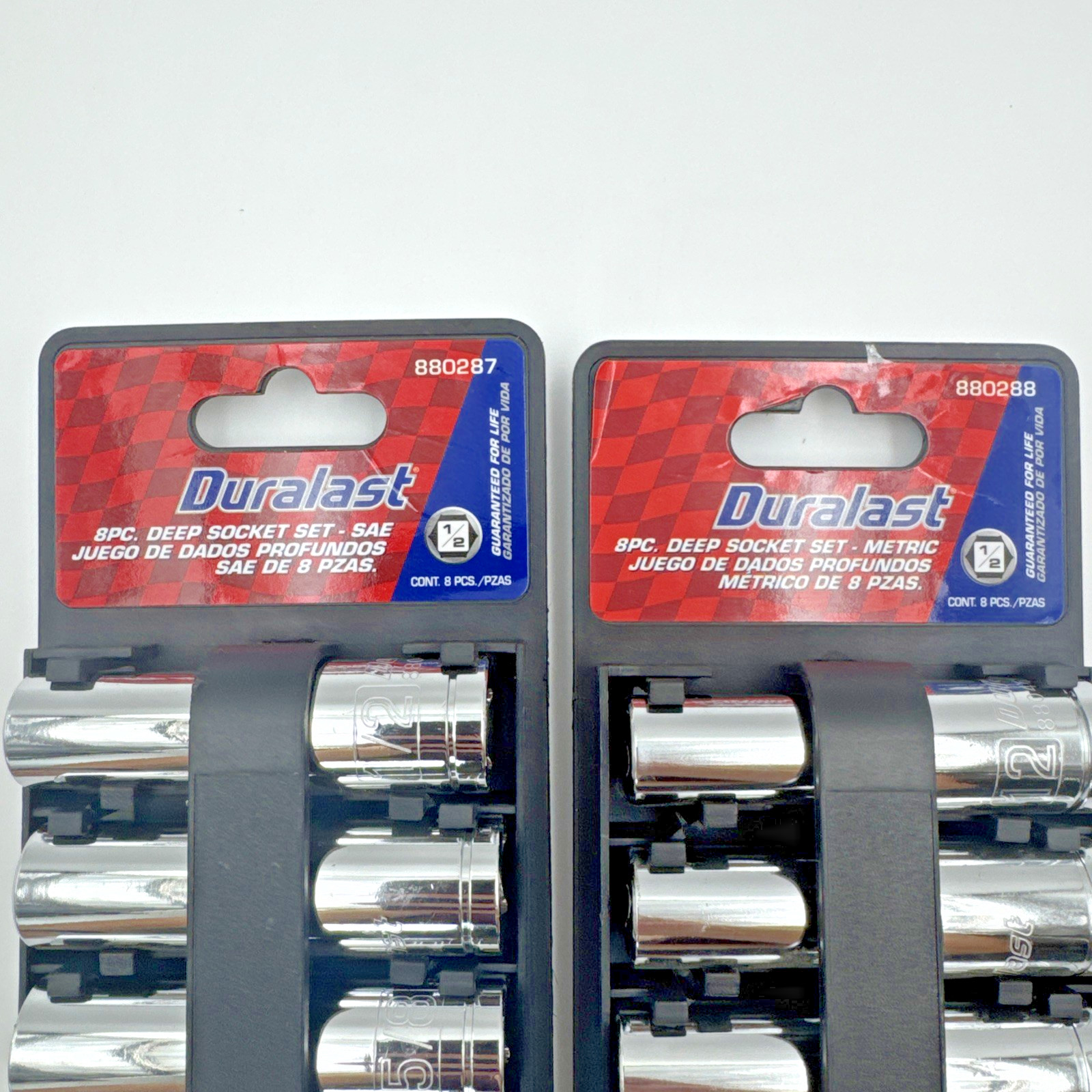 Duralast 1/2″ Drive Deep Socket Set Metric & SAE 16 Pieces