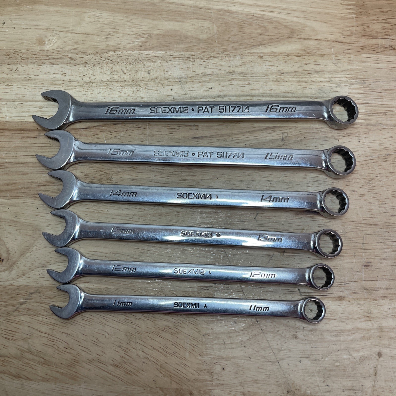 Snap On 6pc Combo Wrench Set Metric 11, 12, 13, 14, 15, & 16mm