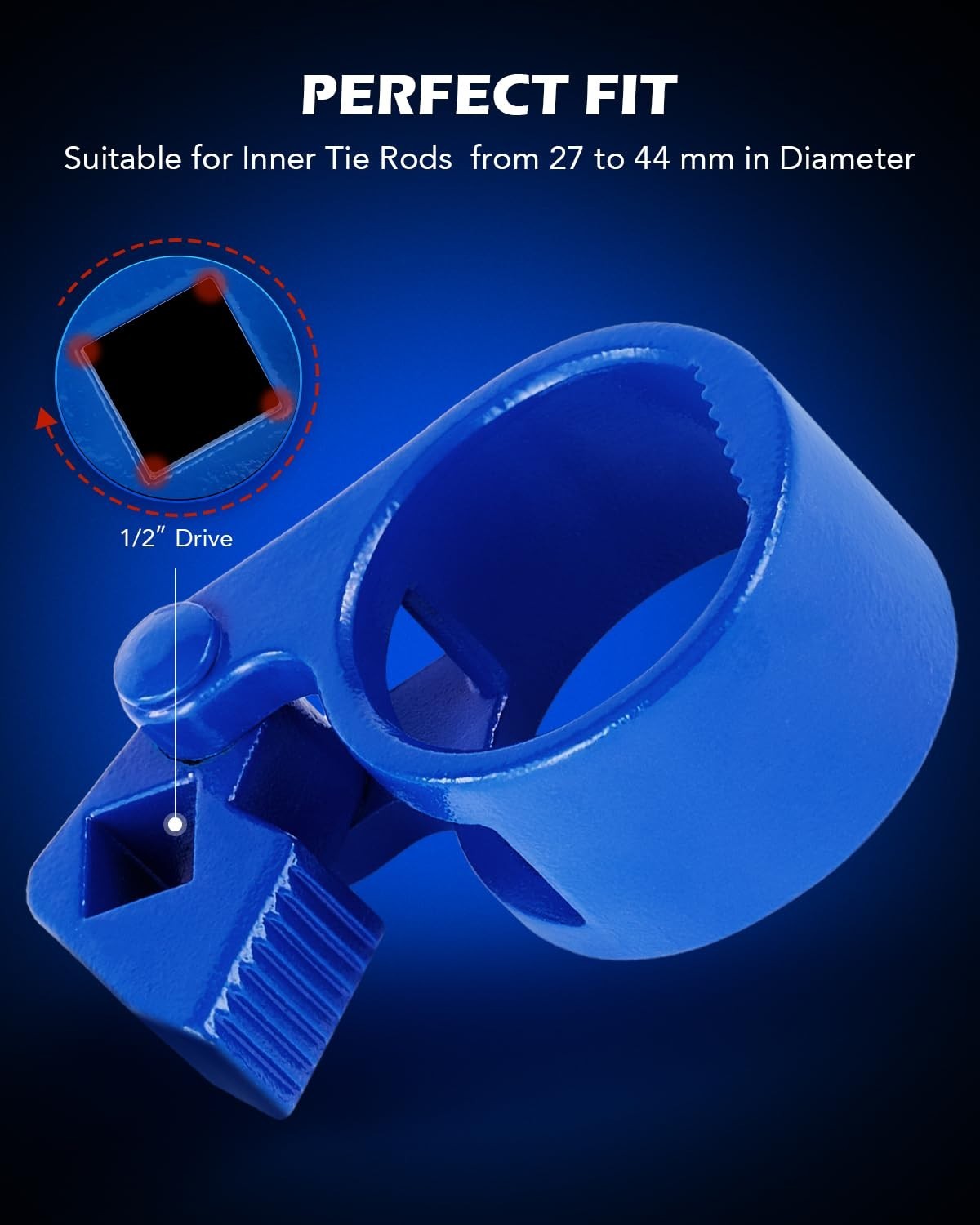 Universal Inner Tie Rod Removal Tool, 3/8″ Low-Profile Wrench, 27-44mm, 1/2″ Dri