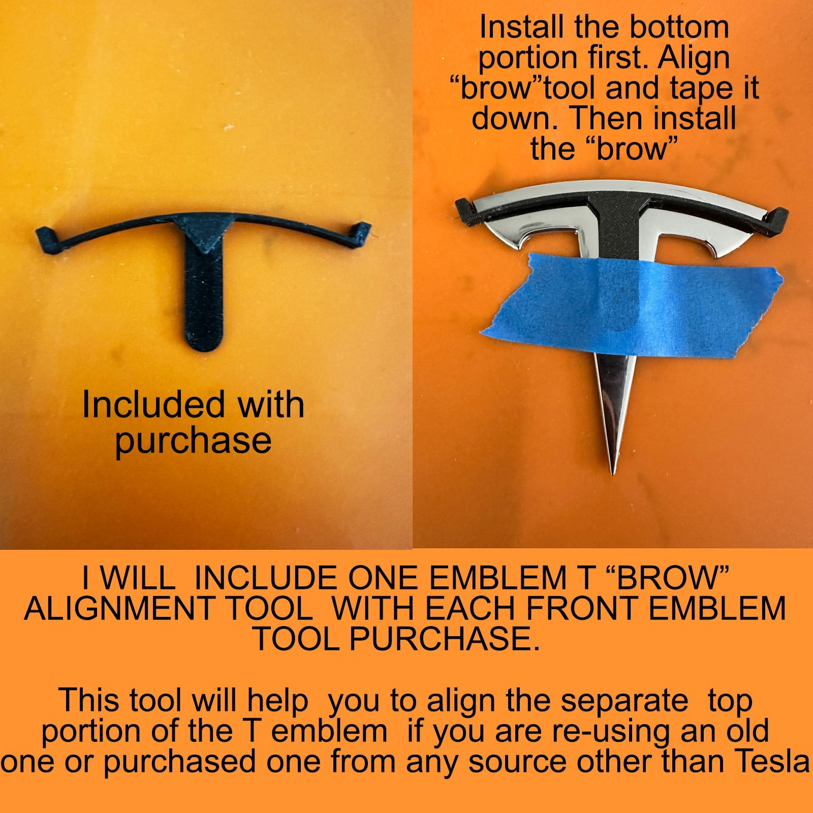 2024+ Tesla Model 3 Highland Front Frunk Emblem Logo Alignment Tool Template