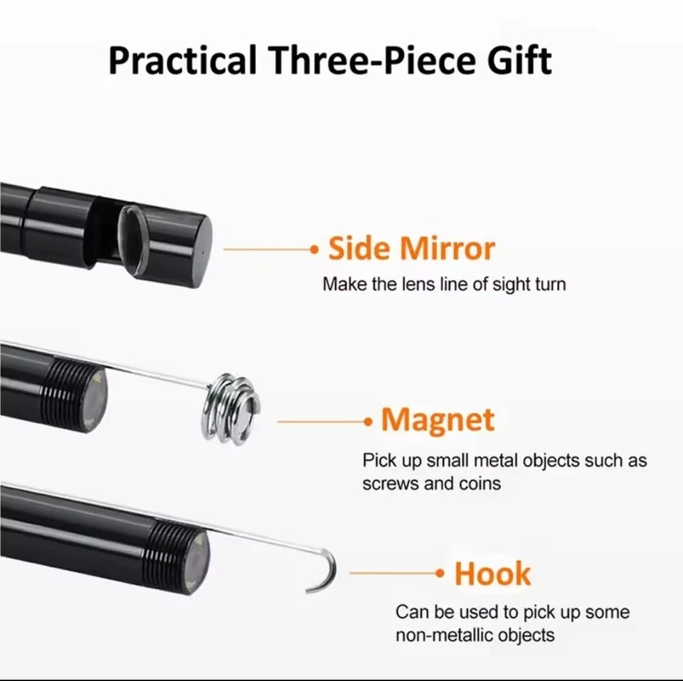 7.0MM TYPE-C Endoscope Camera IP67 Waterproof 6 LEDs Adjustable