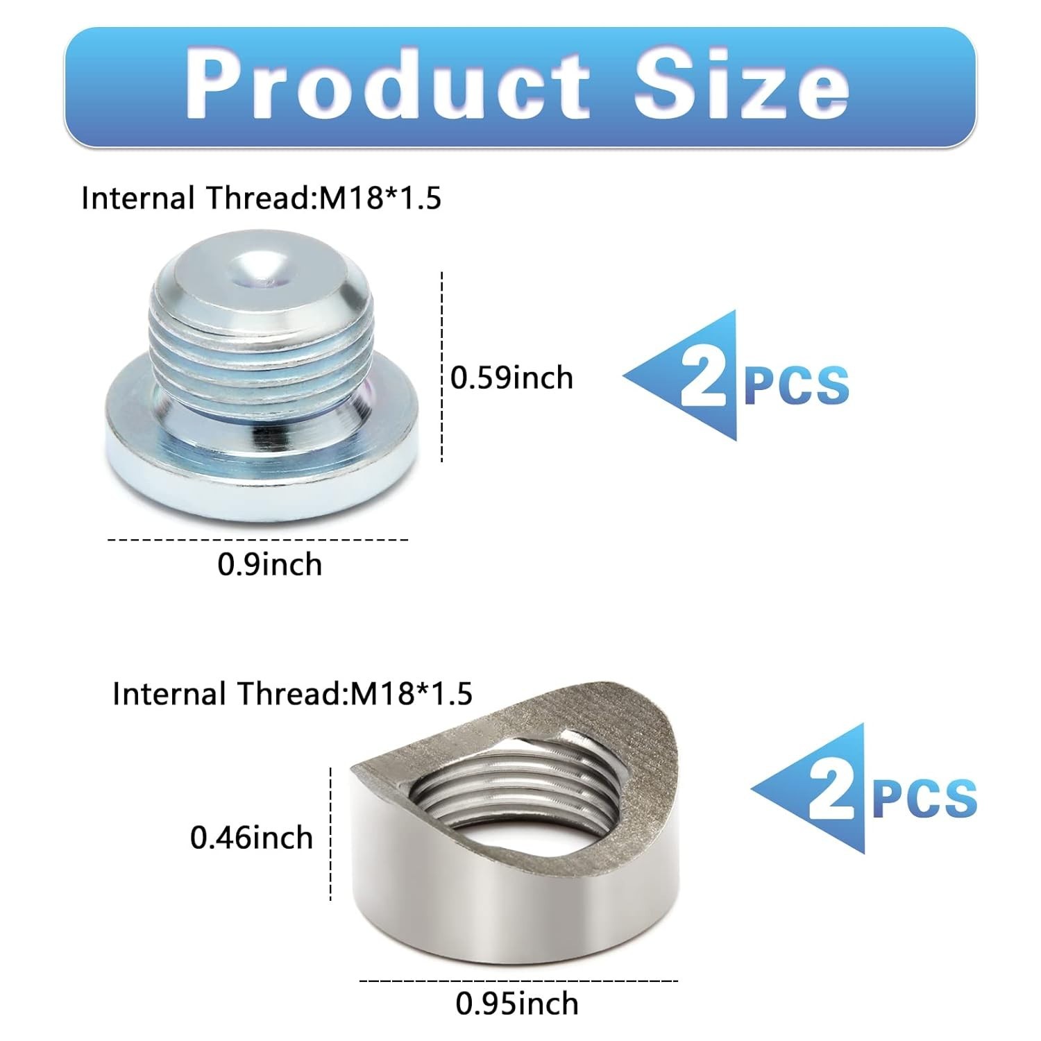 Durable Weld Bung and Plugs Set – 304 Stainless Steel for Custom Installations