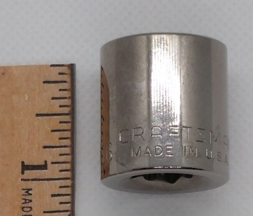 Craftsman 3/8″ Drive 11/16″ 12 Point Shallow Socket SAE G2 44336 USA NOS