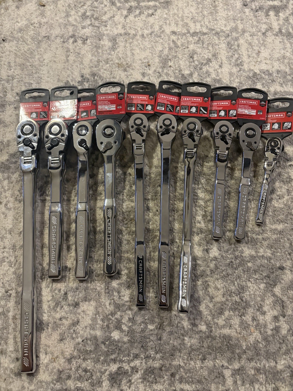Craftsman 10 Piece Ratchet Set with 6 Flex Heads $585 Value Package