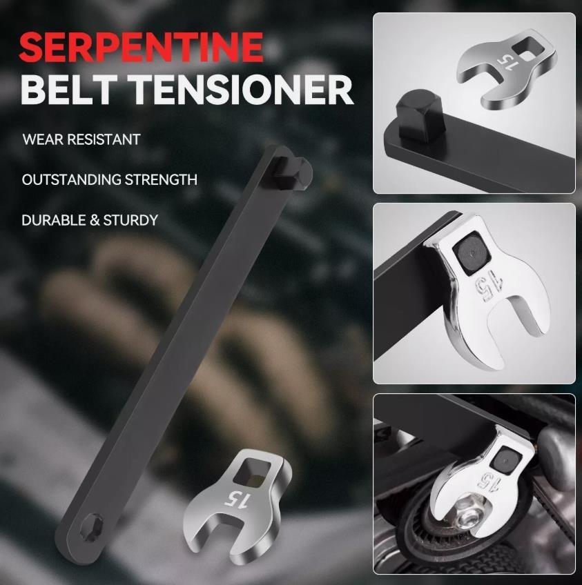 8PC Serpentine Belt Tension Setting Wrench Tool 1/2″ 3/8″ Square