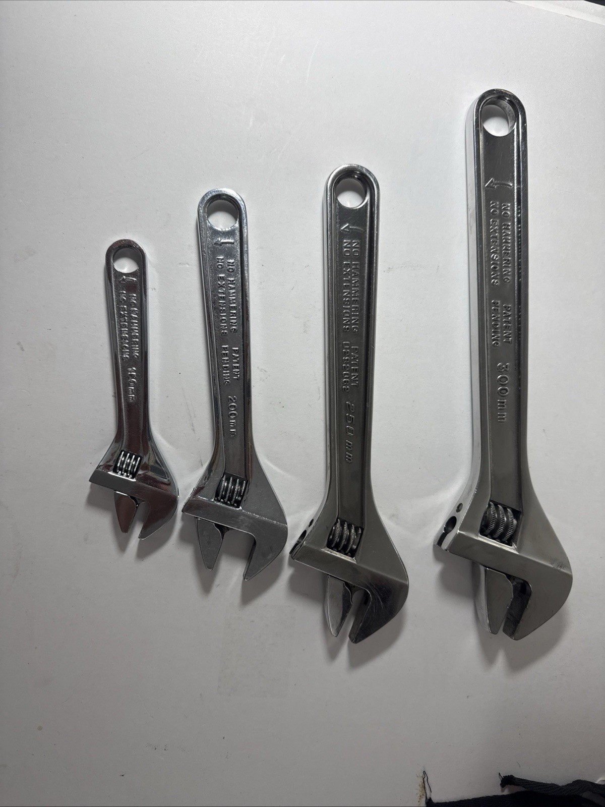 Snap-on Tools Old School USA MADE 4 Pc Adjustable Wrench Set 6″, 8″, 10″, 12″