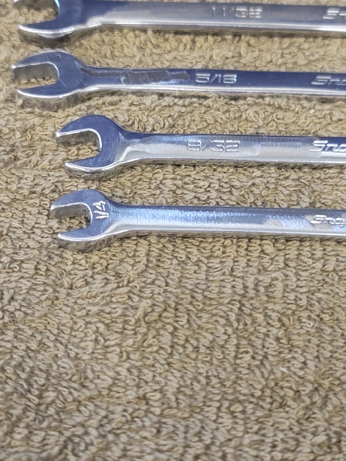 Snap on OEX Combination Wrench Set Sae 1-1/16 1 15/16 7/8 13/16 3/4 9/16 3/8 1/4