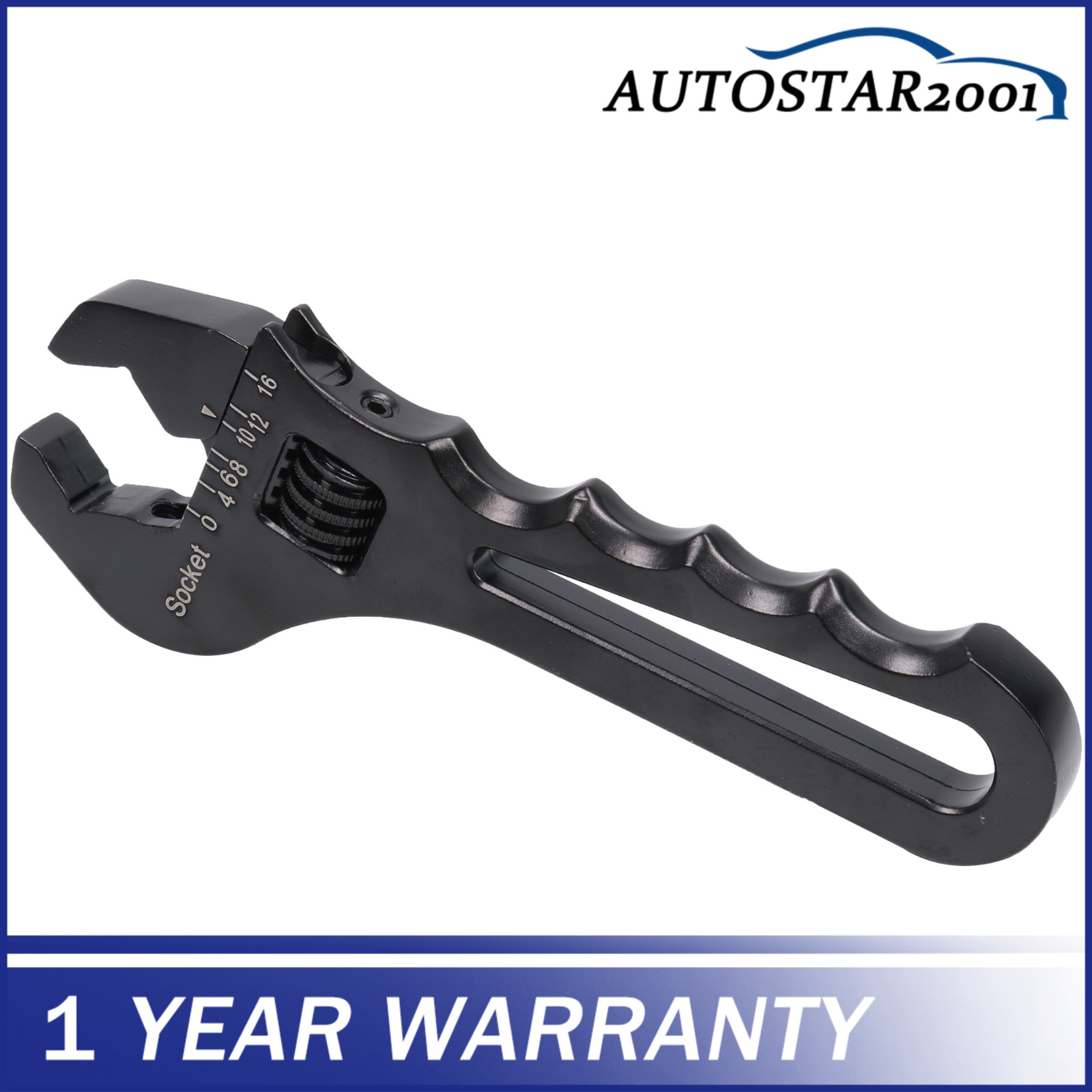 Black 3AN-16AN Adjustable Wrench Tool Spanner Aluminum For Hose End Fitting