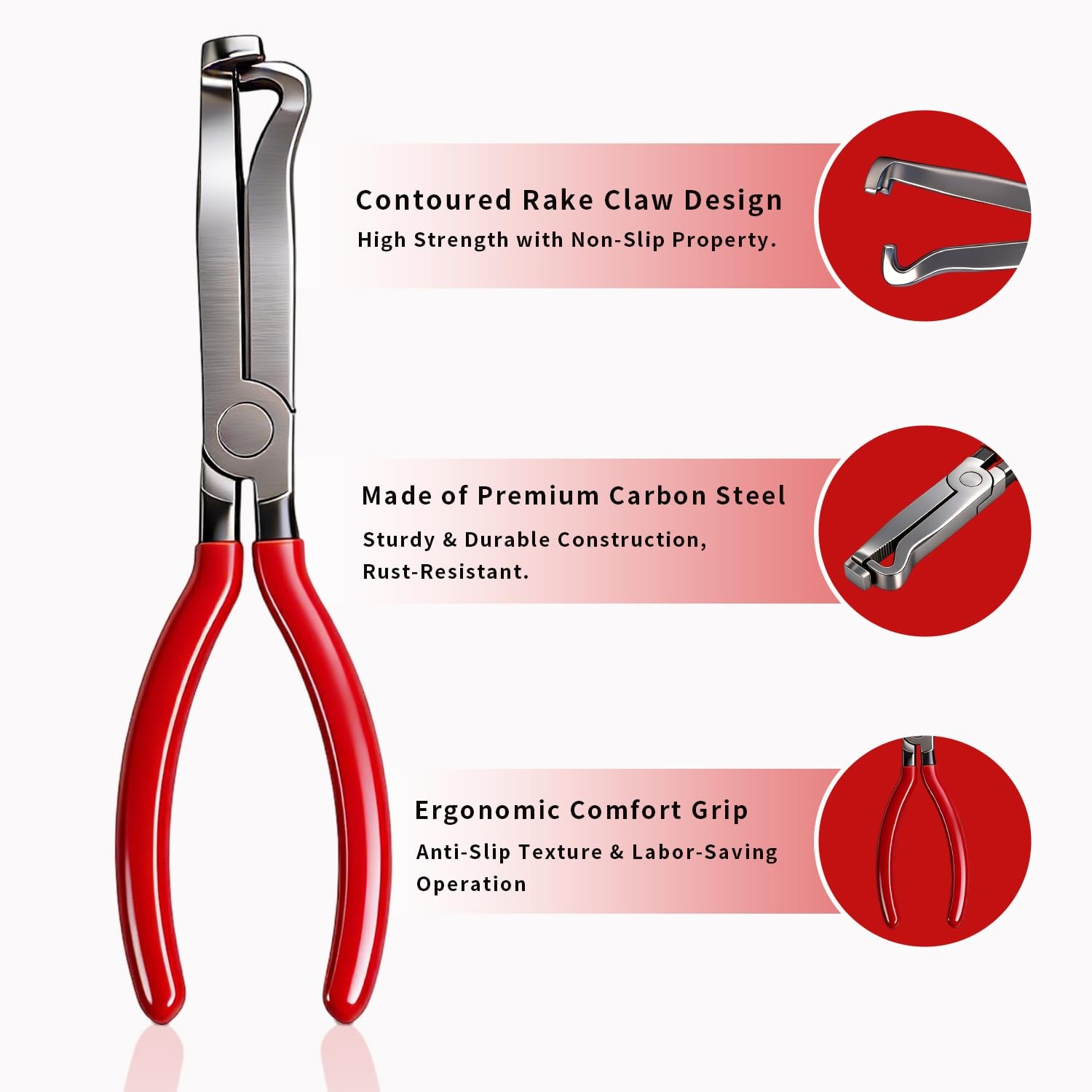 4 Piece Automotive Electrical Disconnect Pliers Set for Cars – 4.1, Red 4pcs