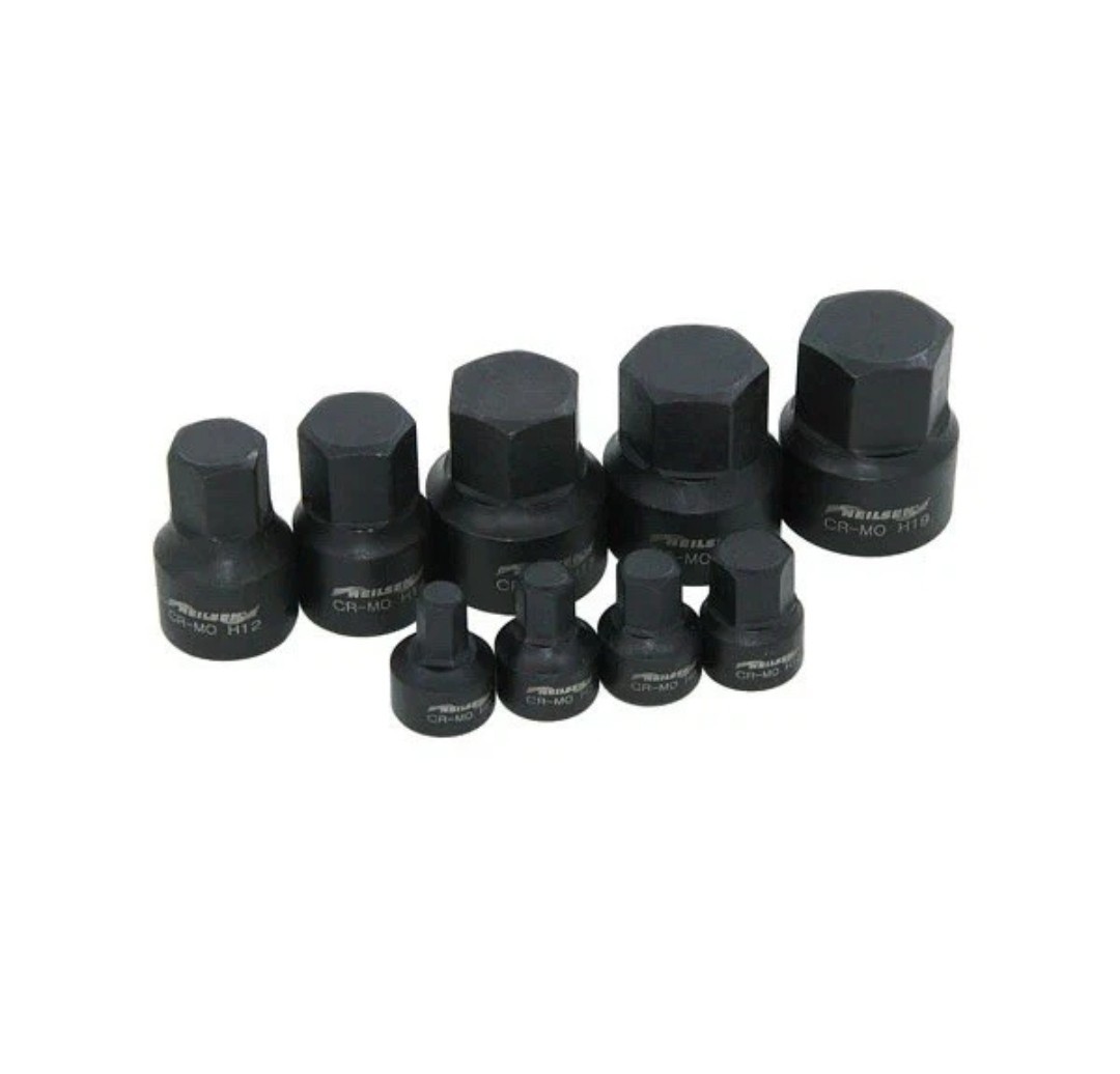 Neilsen Low Profile Stubby Short Impact Hex Bit Socket Set 6mm – 19mm 9pc CT5854