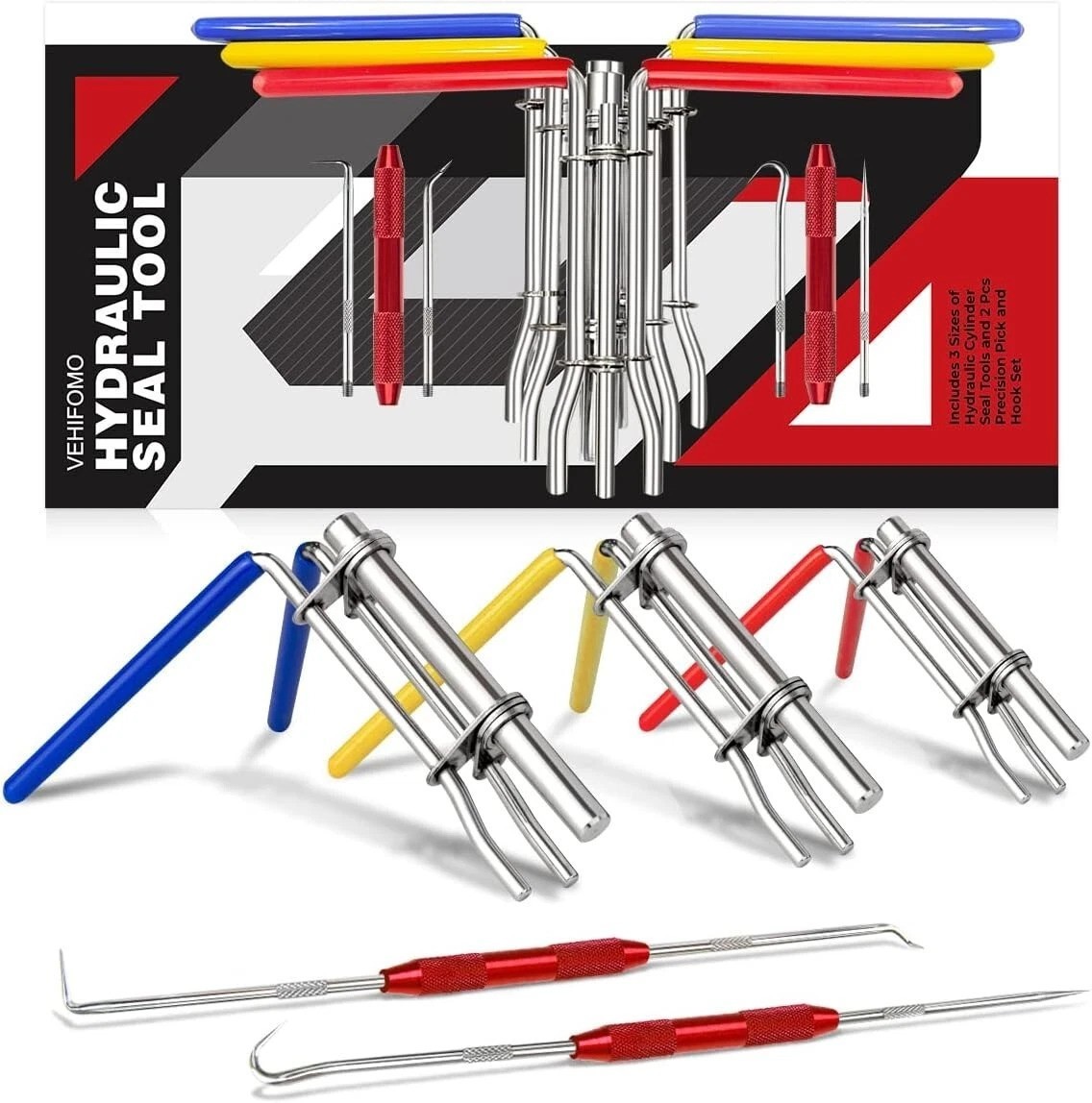 Professional 5-Piece Hydraulic Seal Installation Tool Kit for Efficient Repairs
