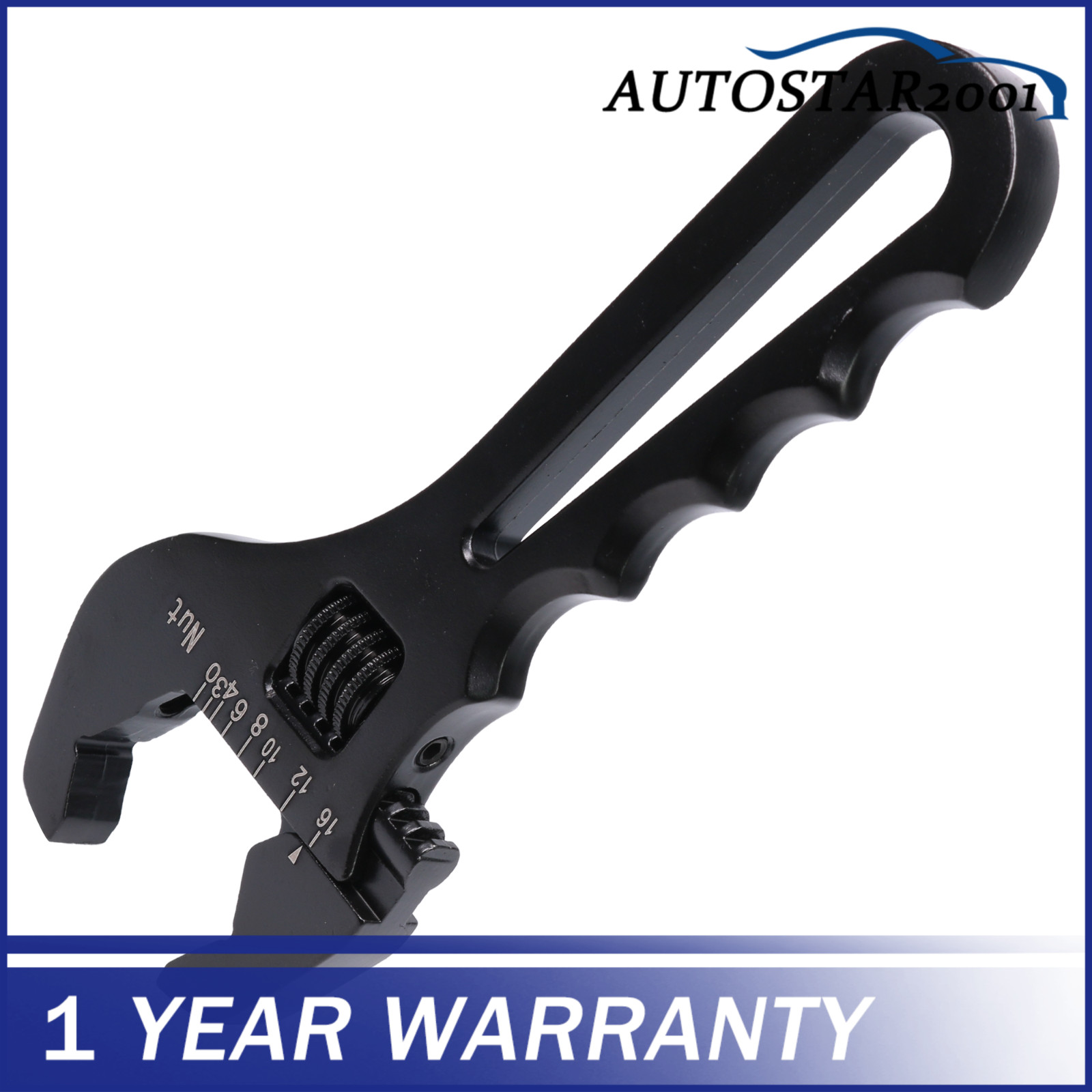 Black 3AN-16AN Adjustable Wrench Tool Spanner Aluminum For Hose End Fitting