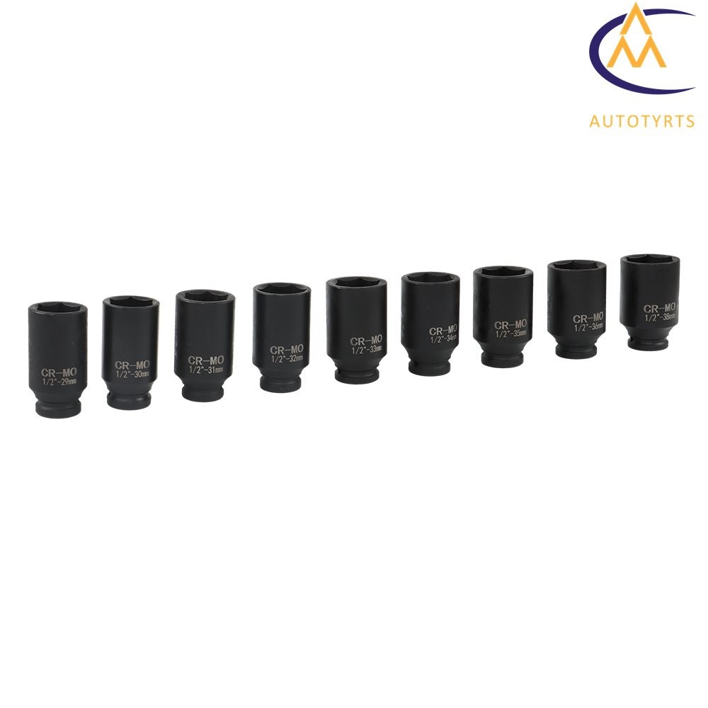 Deep Impact Socket Set 1/2″ Drive Metric Axle Hub Nut Socket 29-38mm 9Pcs