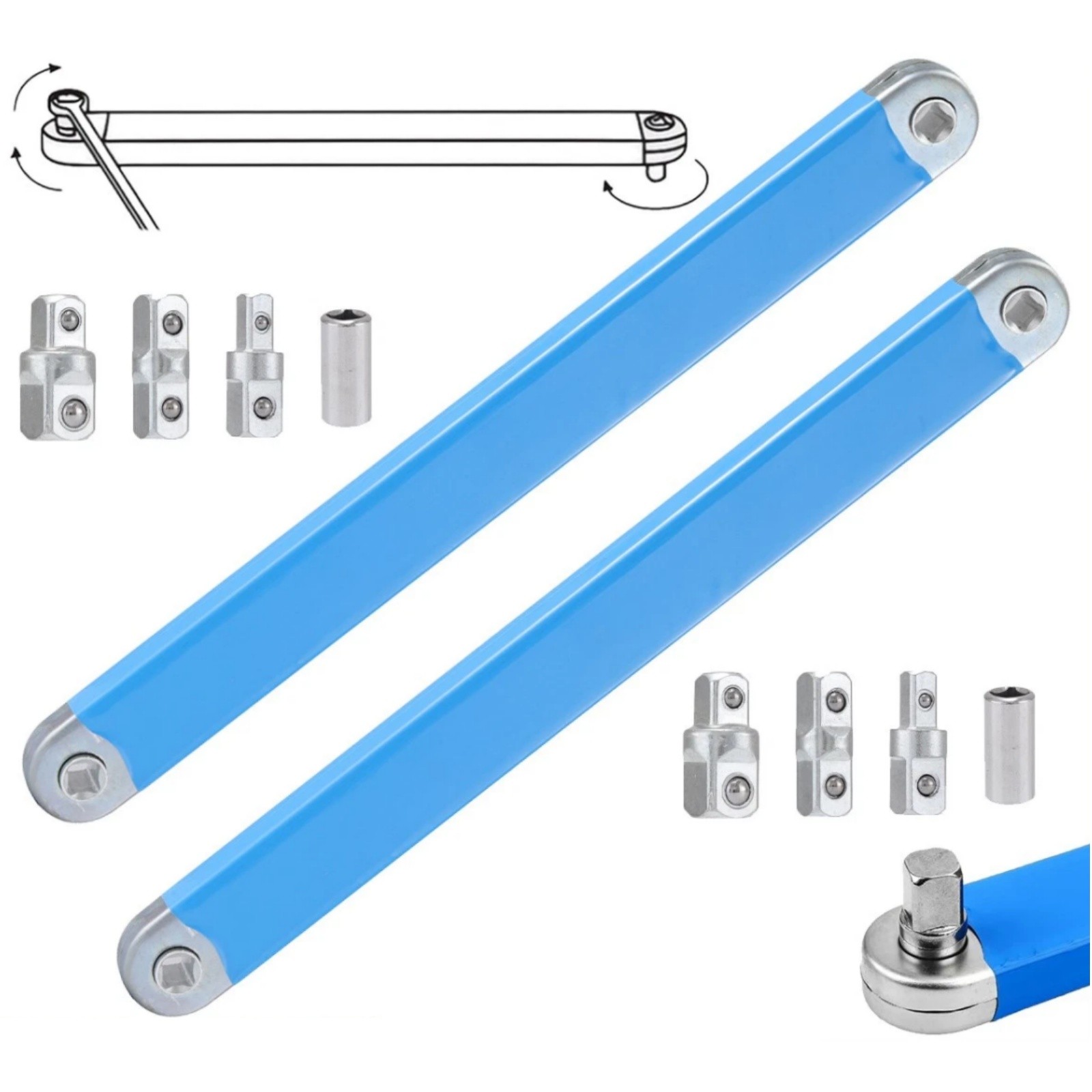 2Set Impact Ready Offset Extension Wrench Tight Reach Extension Wrench