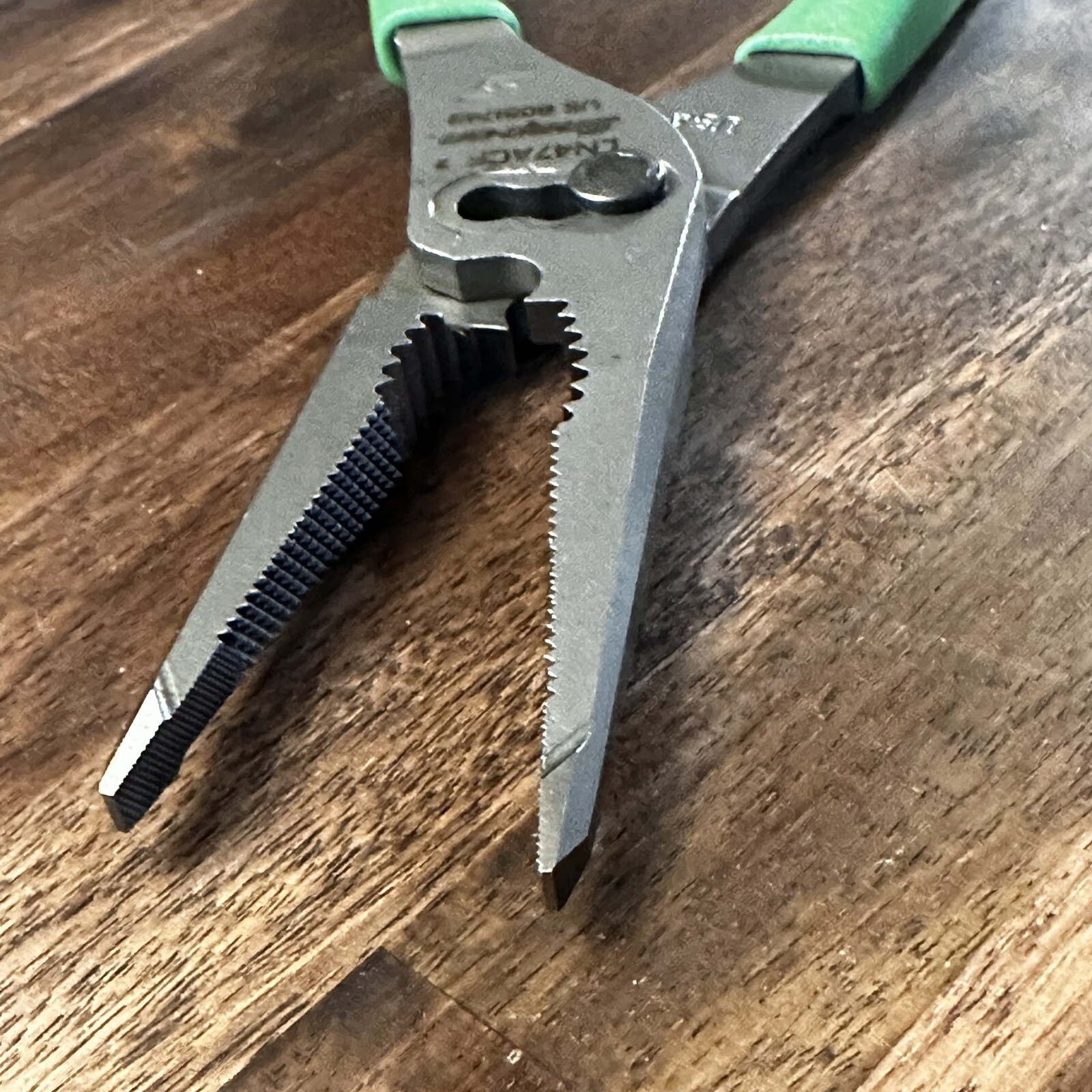NEW Snap On LN47ACF 9″ Needle Nose/Slip-Joint GREEN Handle Soft Grip Pliers