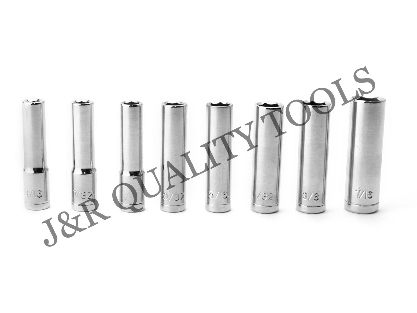 VCT 9pc 1/4″ SAE DEEP 6pt Sockets Tools Set INCH Point STD Standard