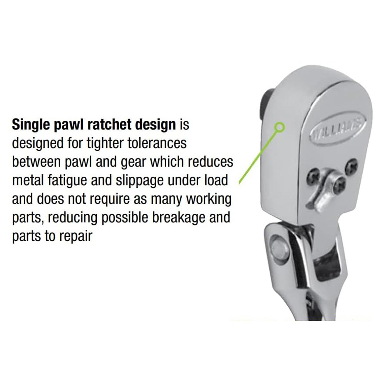 Williams 3/8″ Drive Sealed Narrow Flex-Head Ratchet 36 Teeth