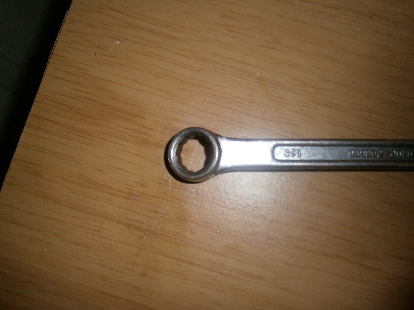 Vintage silver tone spanner. 13mm both ends (E6a)