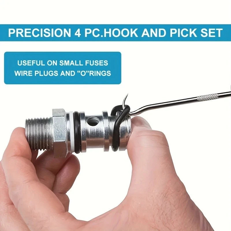 4pc Hook and Pick Tool Set Hose Pick and Cotter Pin Puller for Hoses O-Rings