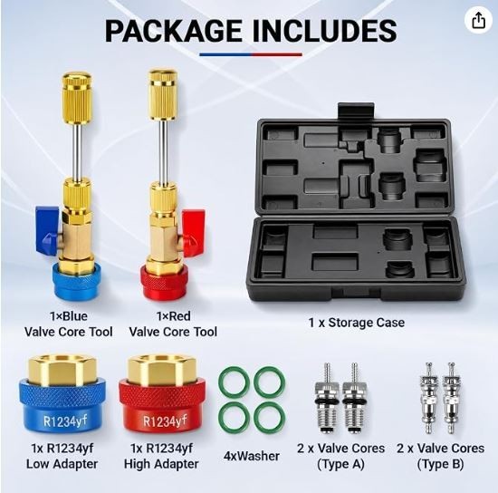 A/C Air Conditioning R134A Valve Core High Low Pressure Remover Installer Tool