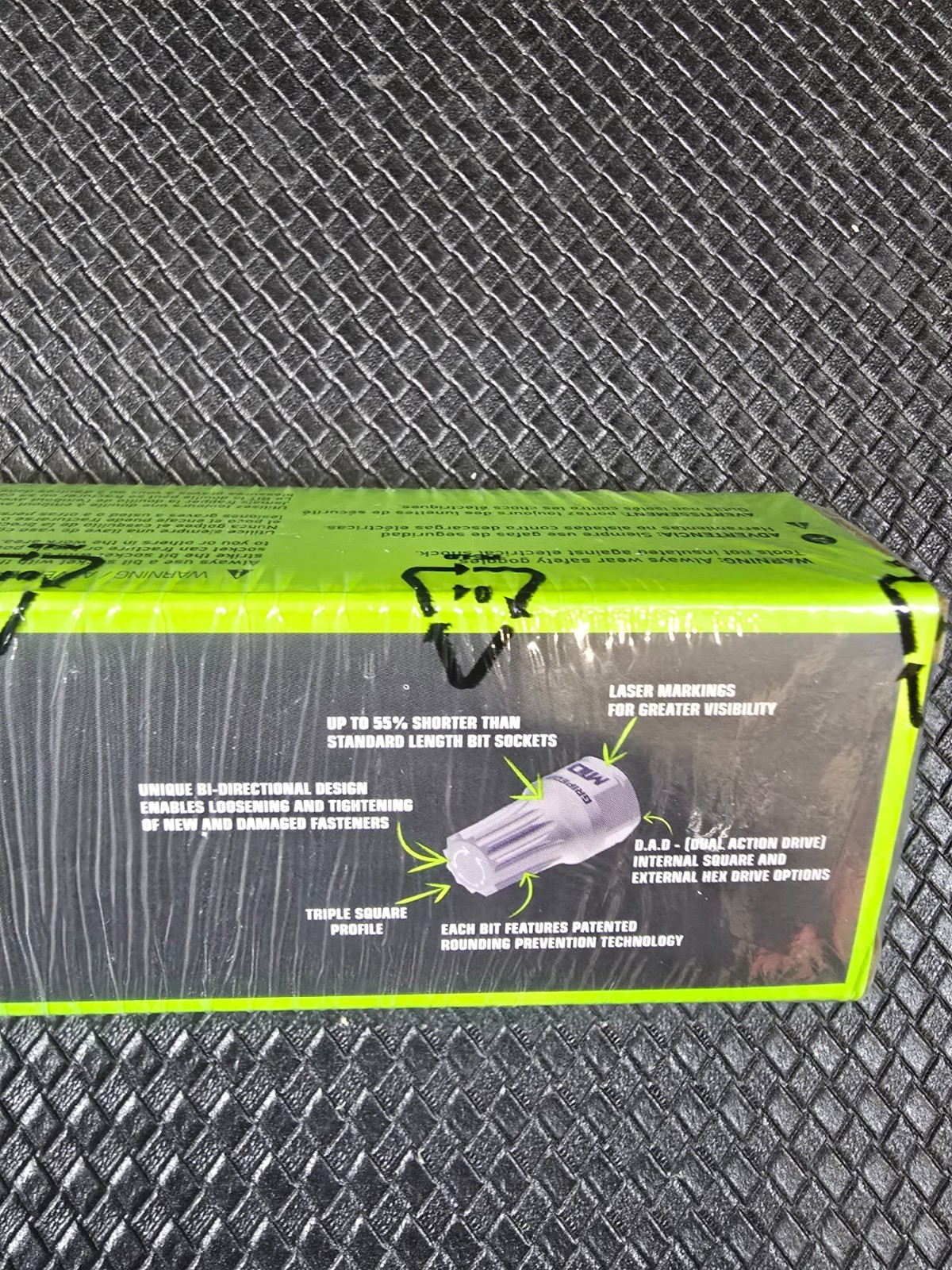 Grip Edge 1/4 3/8 Drive Low Profile Triple Square Dual Action Driver Bit DDTS12S