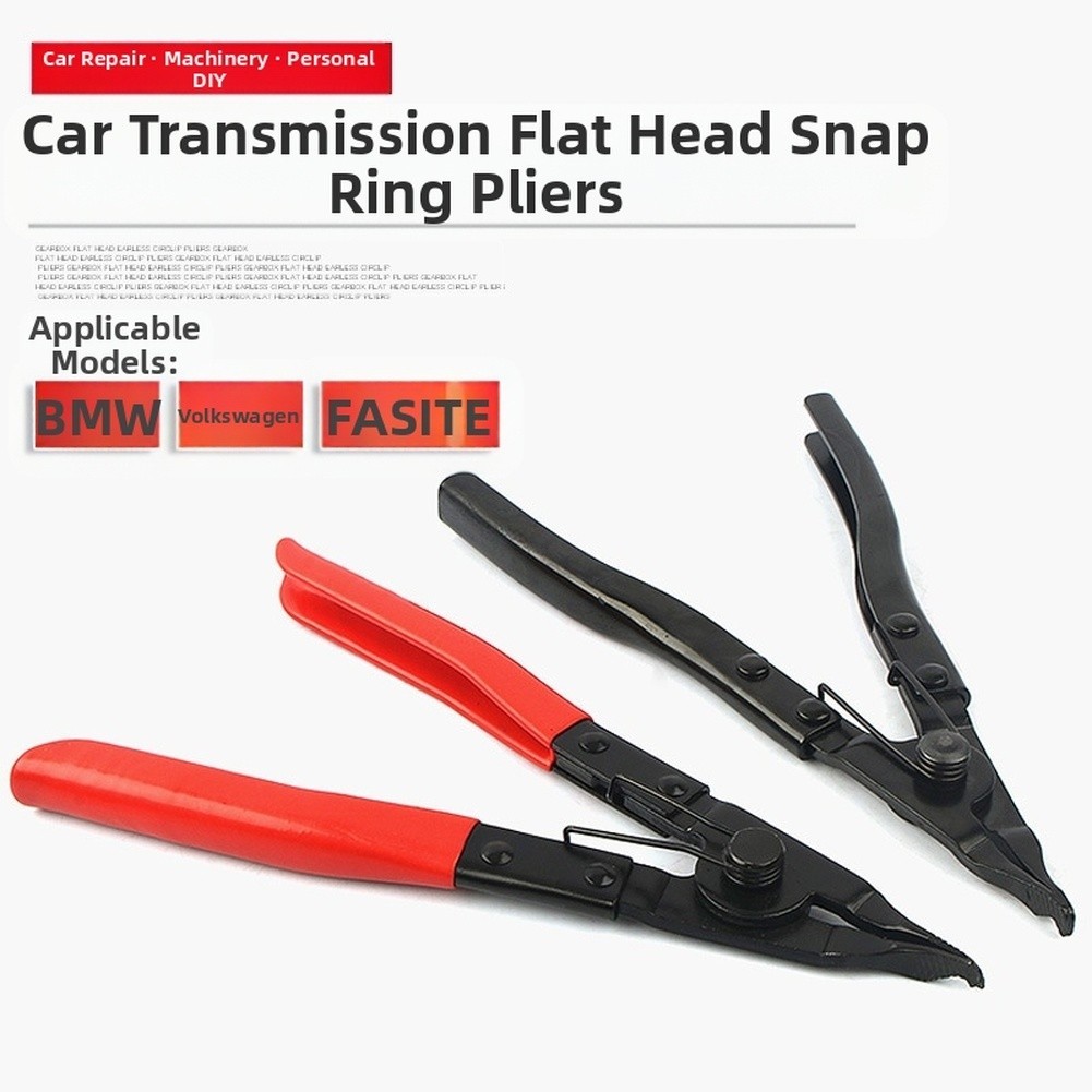 Flat Head Circlip Pliers for with Built In Spring and Textured Jaw Grip