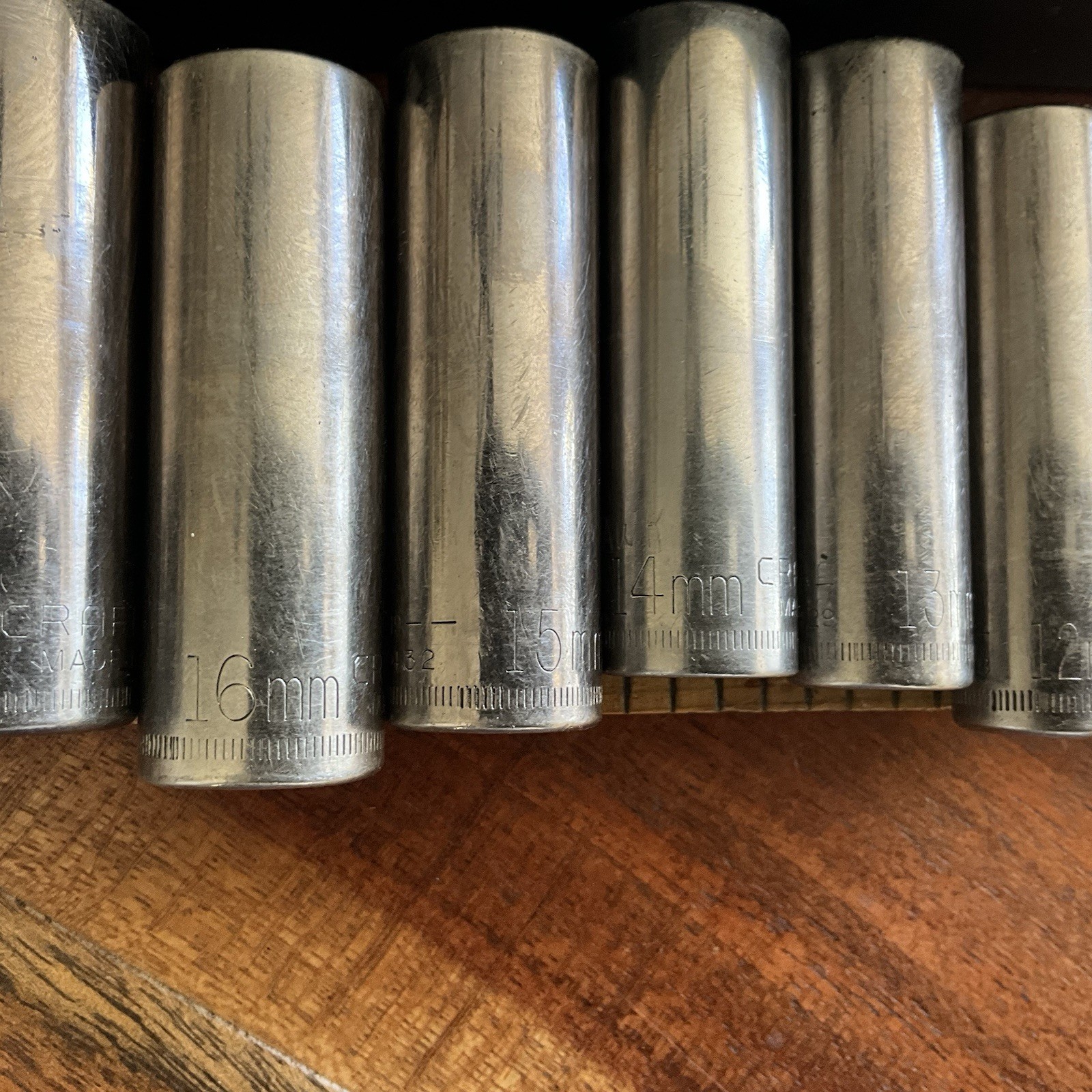 Craftsman 8 Piece Deep Metric Socket Set 6 Pt 3/8″ Drive G Series 12-19MM USA