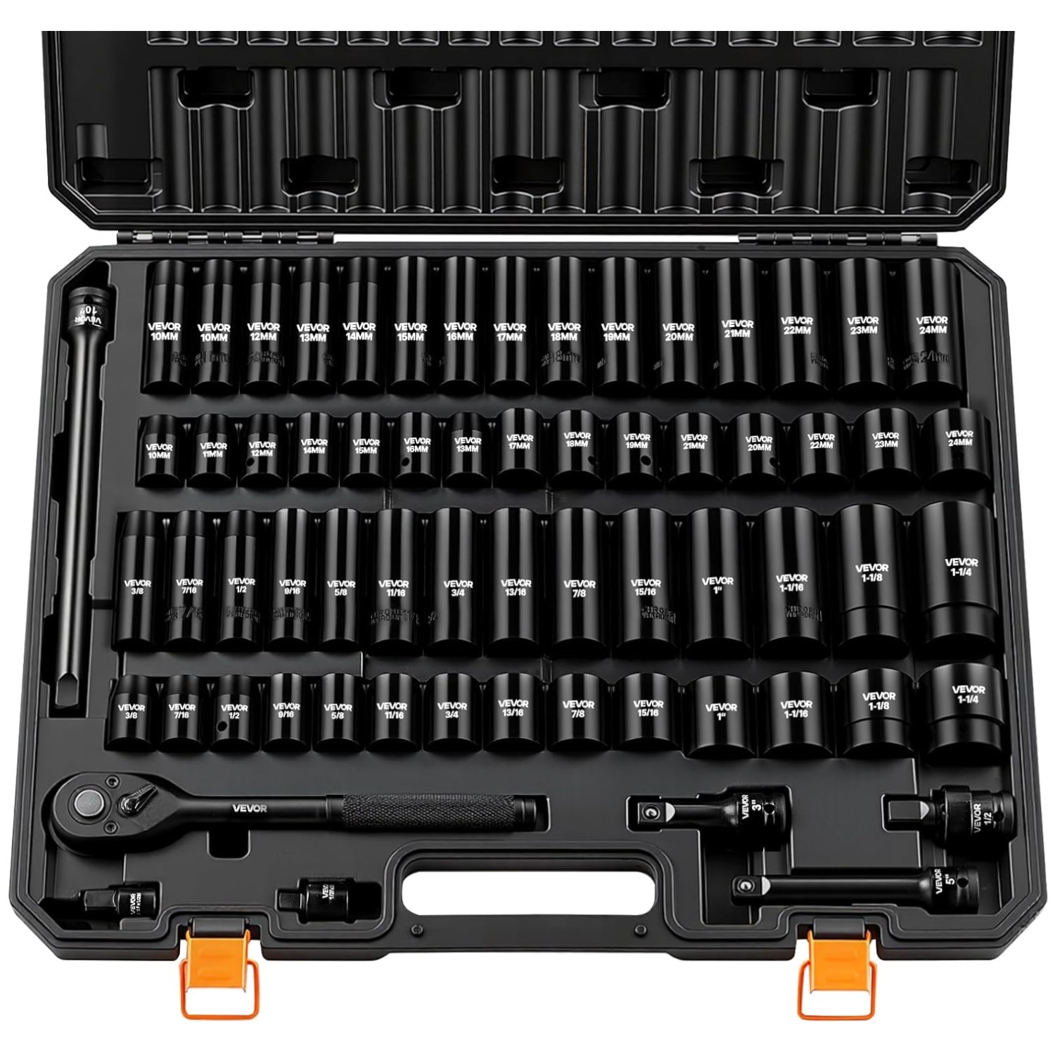 Rugged 1/2″ Drive Impact Socket Set, Easy-to-Read Markings