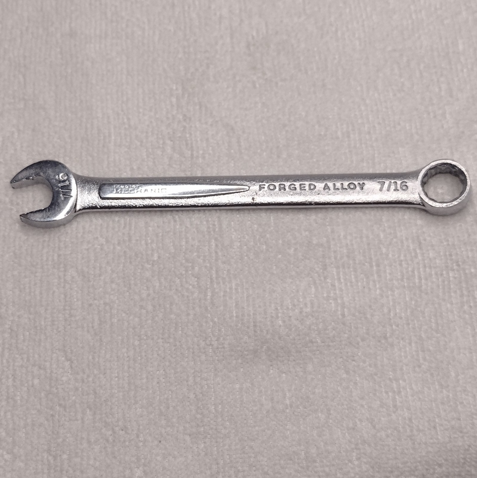 Vintage Master Mechanic T6114 SAE 7/16″ 12Pt Combination Wrench, Made in USA