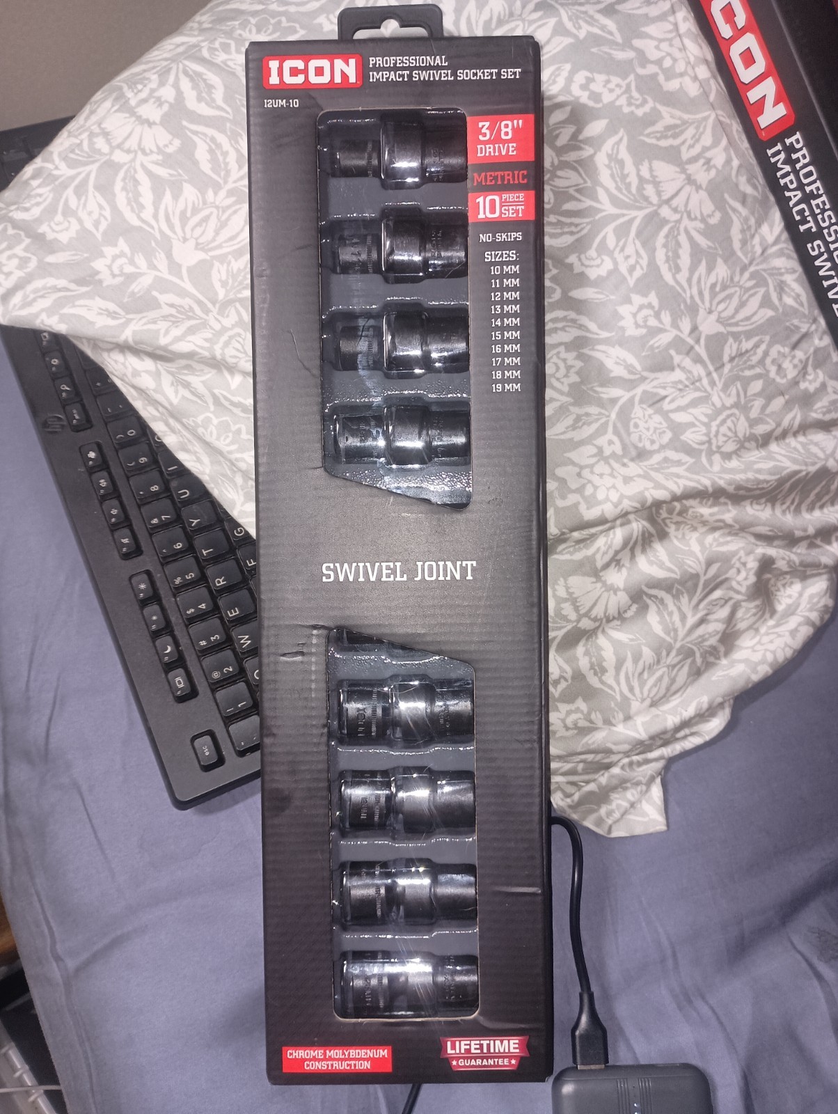 Icon Professional 10pc Impact Swivel Socket Set, ⅜» Drive, Metric[I2UM-10]