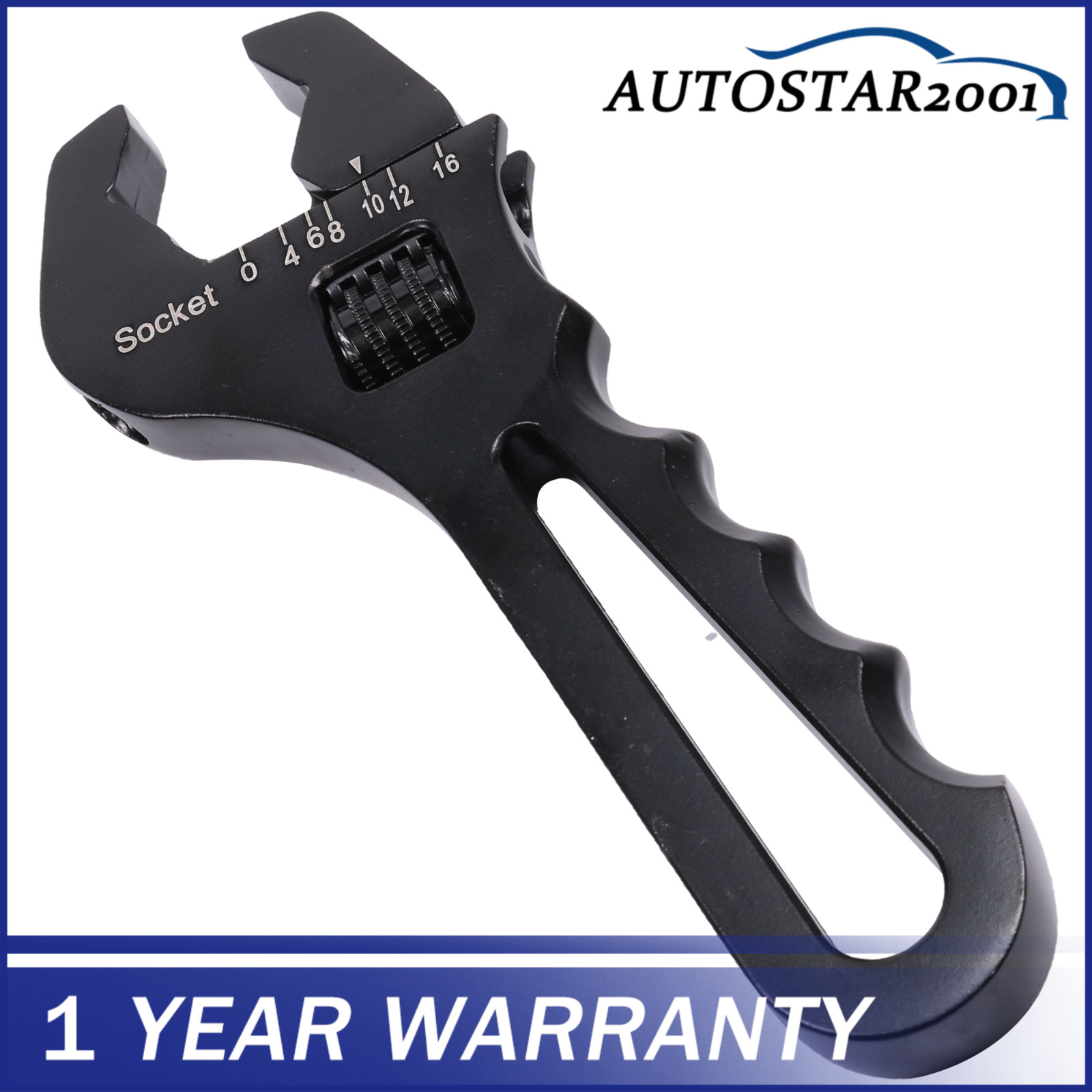 Black 3AN-16AN Adjustable Wrench Tool Spanner Aluminum For Hose End Fitting