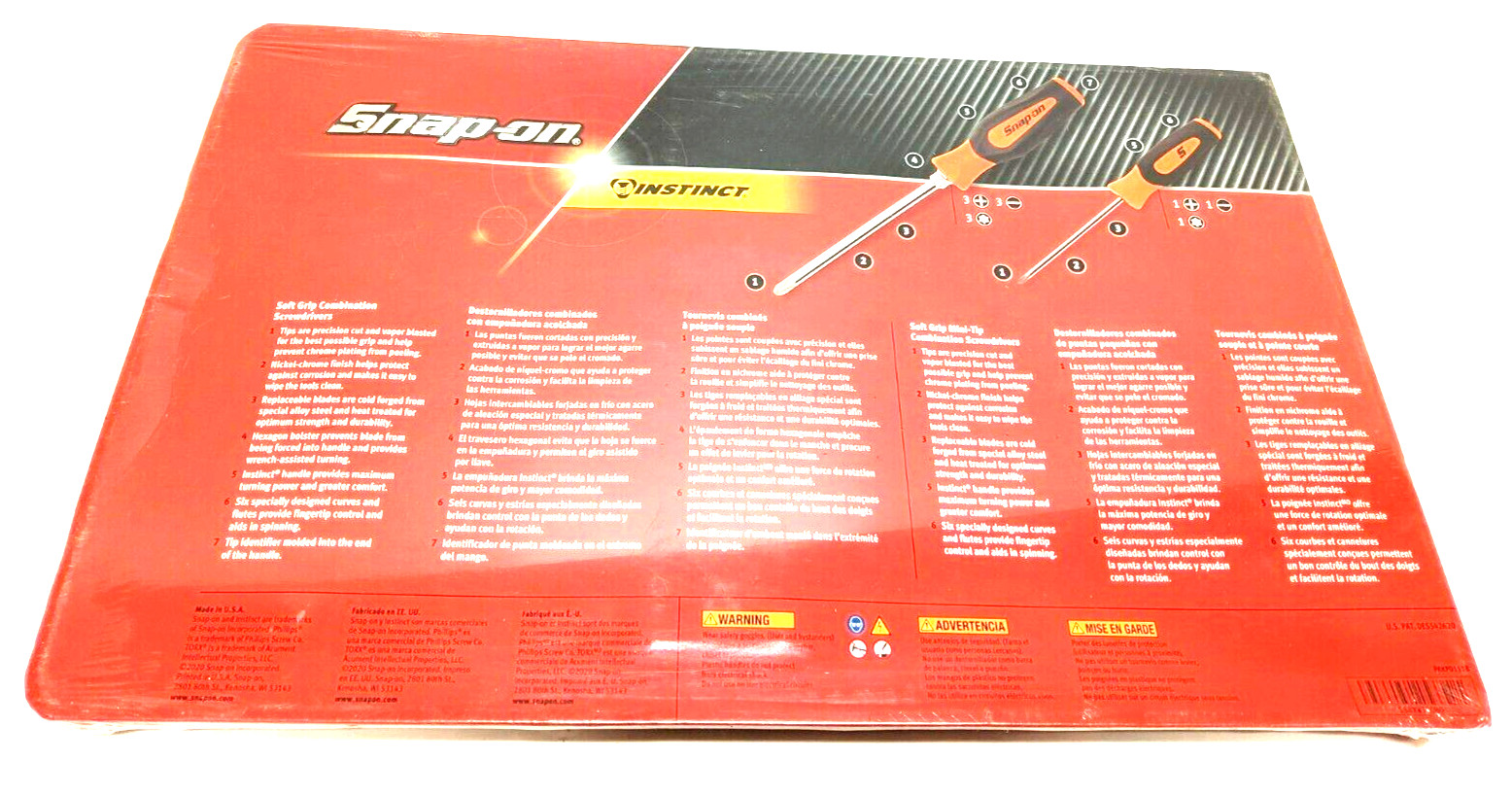 New Snap-on™ SGDXW120BO 12pc Orange Soft Grip Combination Screwdriver Set Sealed