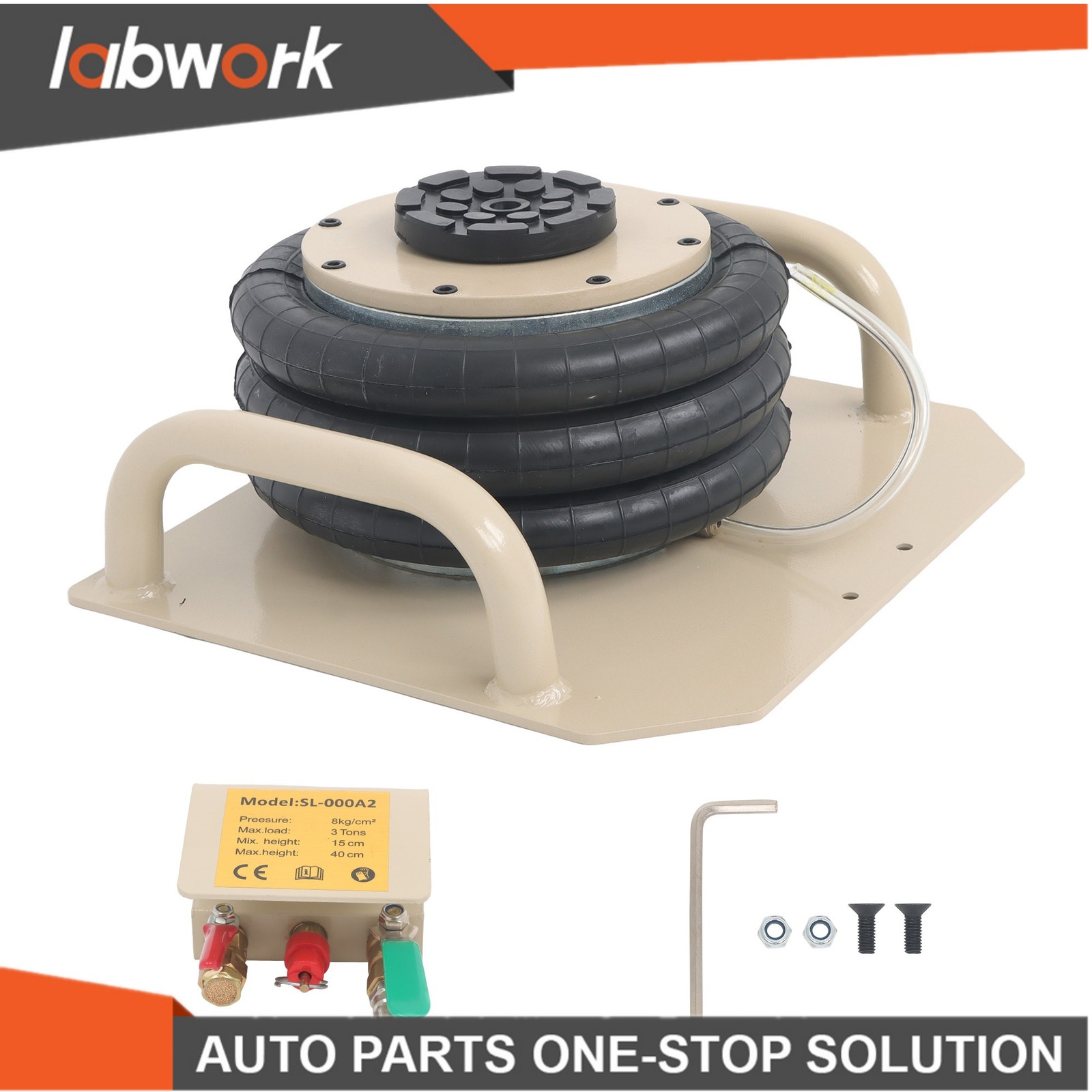 Labwork Triple Bag Air Jack 3 Ton/6600 lbs Pneumatic Jack for Car SUV Lifting