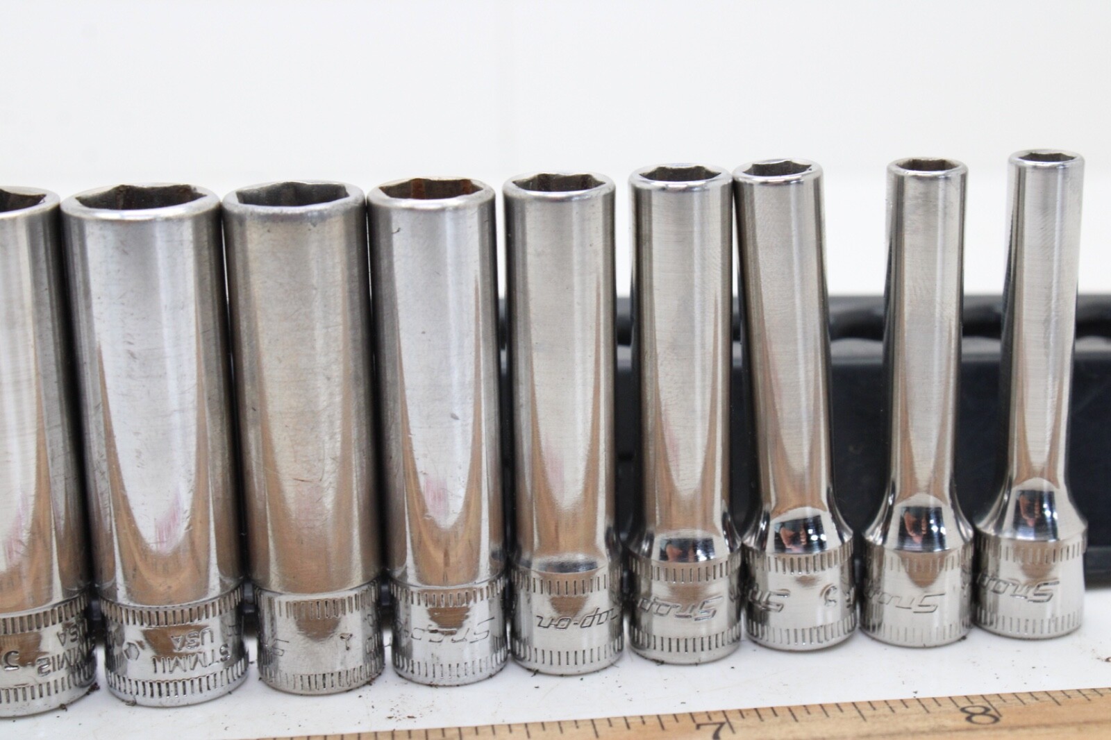 Snap-on 112STMMY 5-15mm 1/4″ Drive 12 Piece 6 Point Metric Deep Socket Set USA