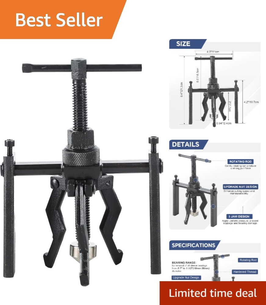 Heavy-Duty 3 Jaw Bearing Puller Set – Tools for Automotive Repair & Maintenance