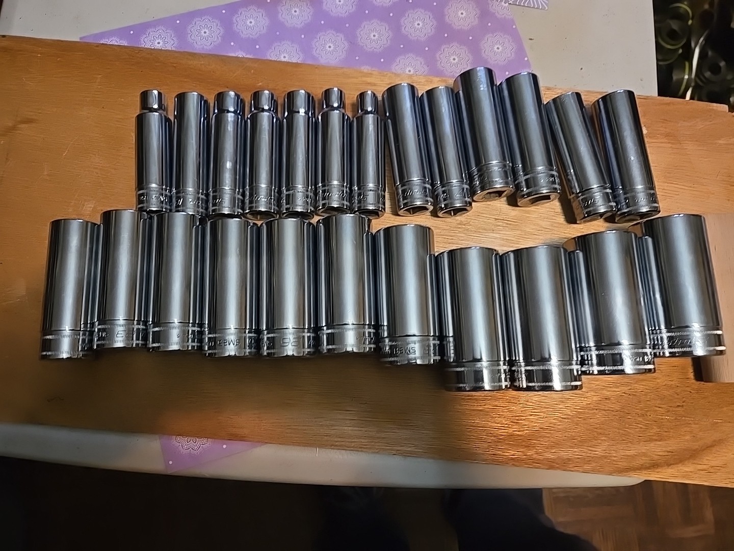 Snap-on Deep Metric Socket Set 1/2″ Drive 32mm To 10mm 12 Point- Ratchet S832